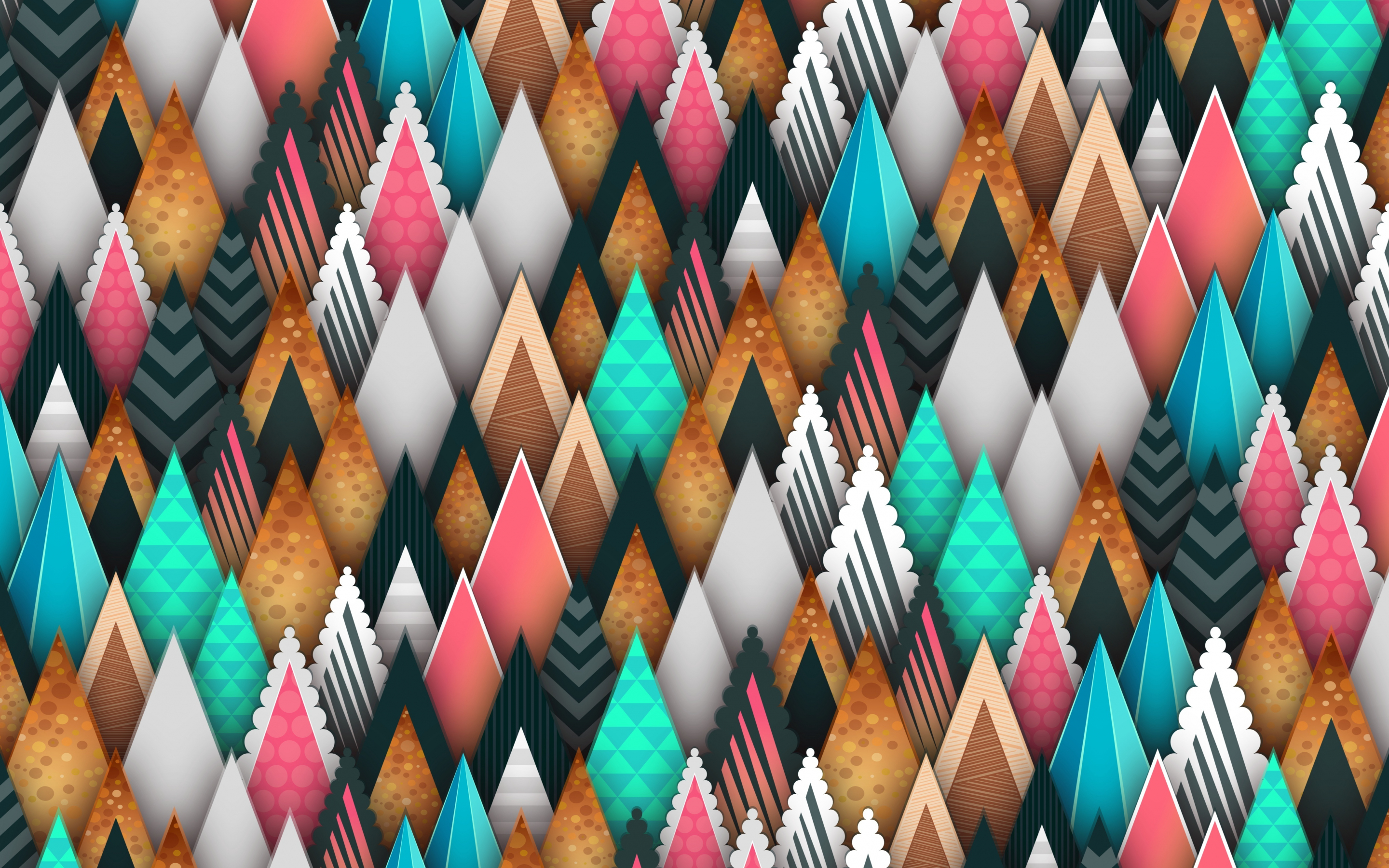 Triangles, abstract, digital art, 2880x1800 wallpaper