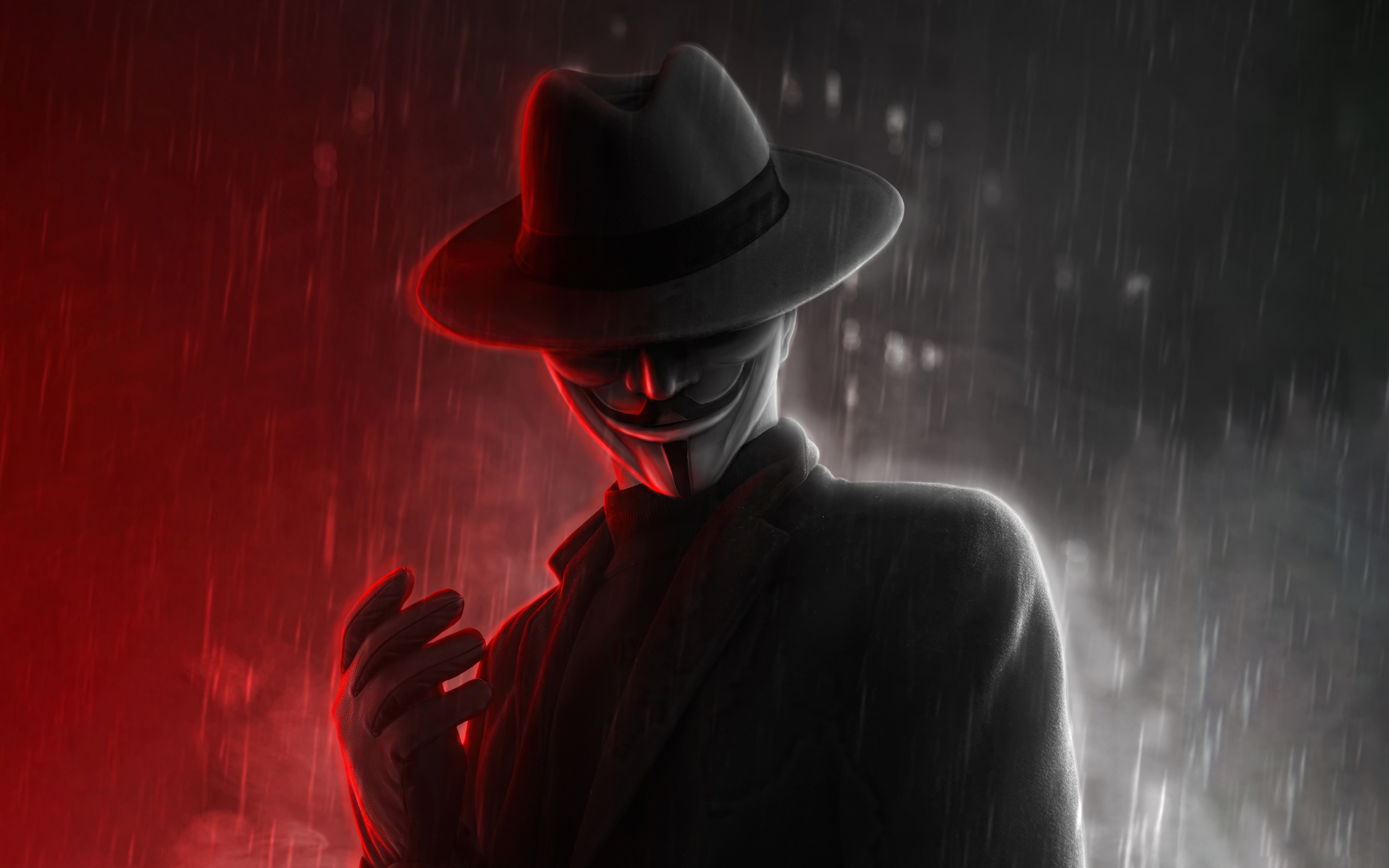 Anonymus, laughing mask, dirty, 2880x1800 wallpaper