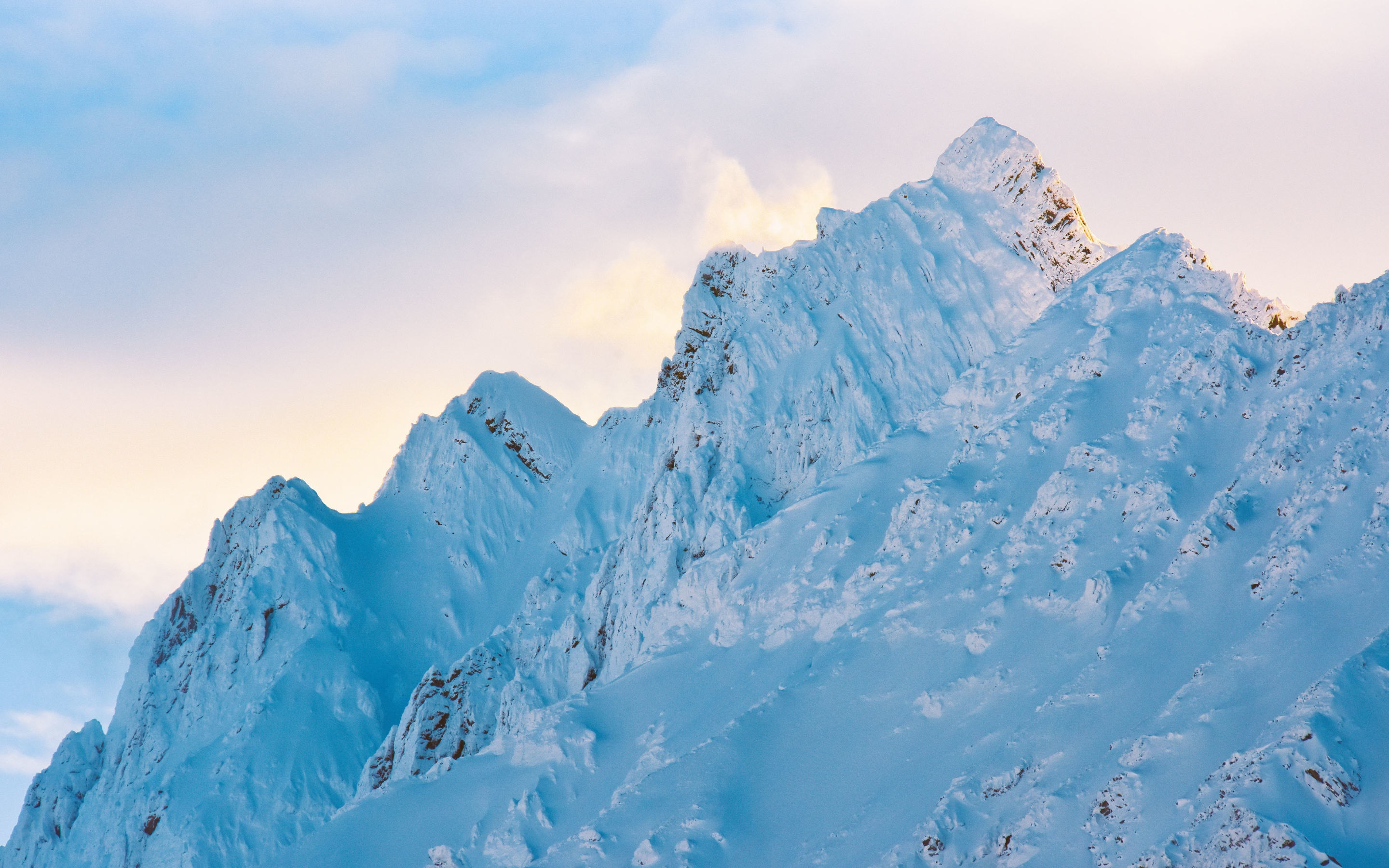 Glacier, mountain, snowy peaks, nature, 2880x1800 wallpaper