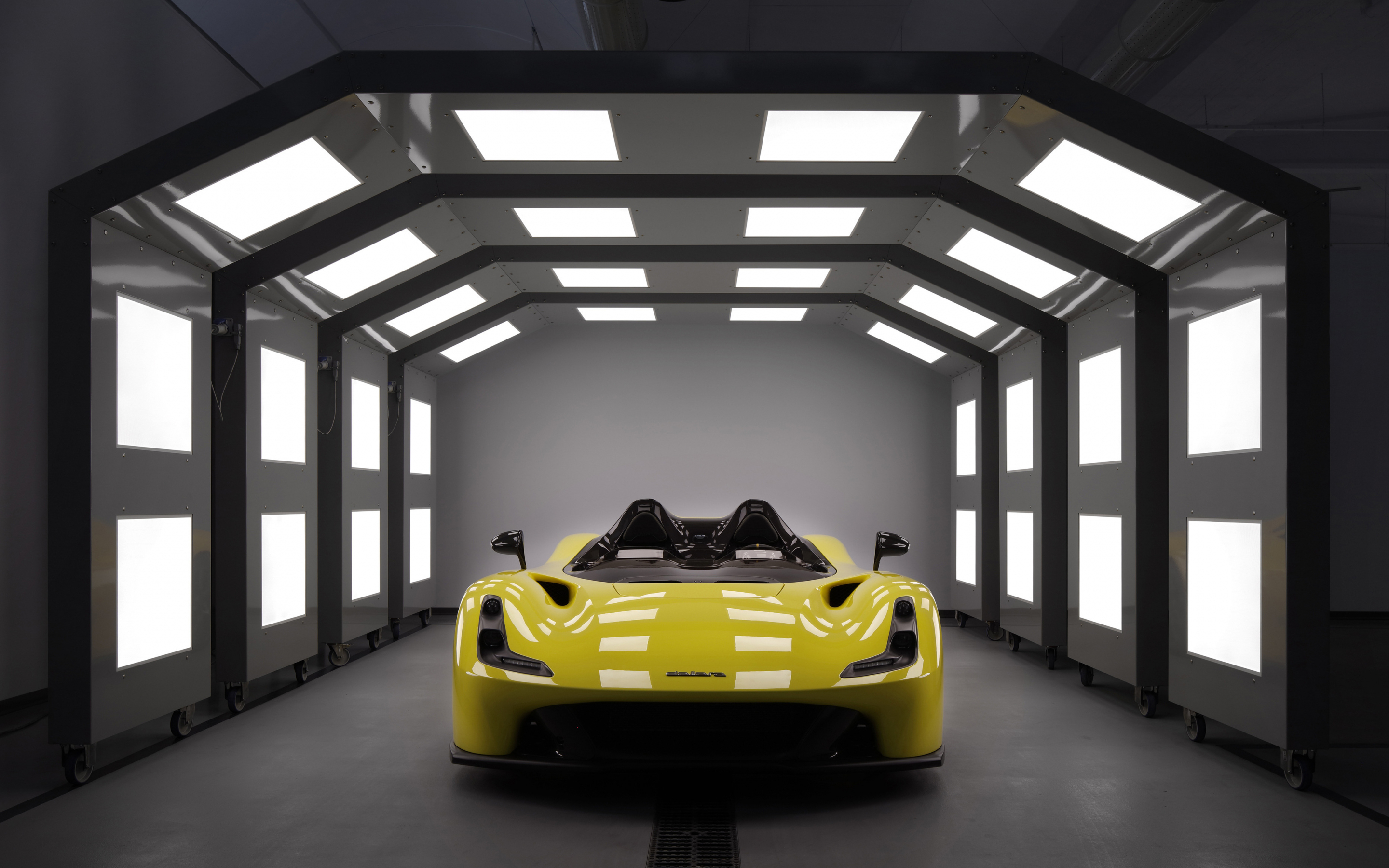 Dallara stradale, yellow sports car, convertible, 2880x1800 wallpaper
