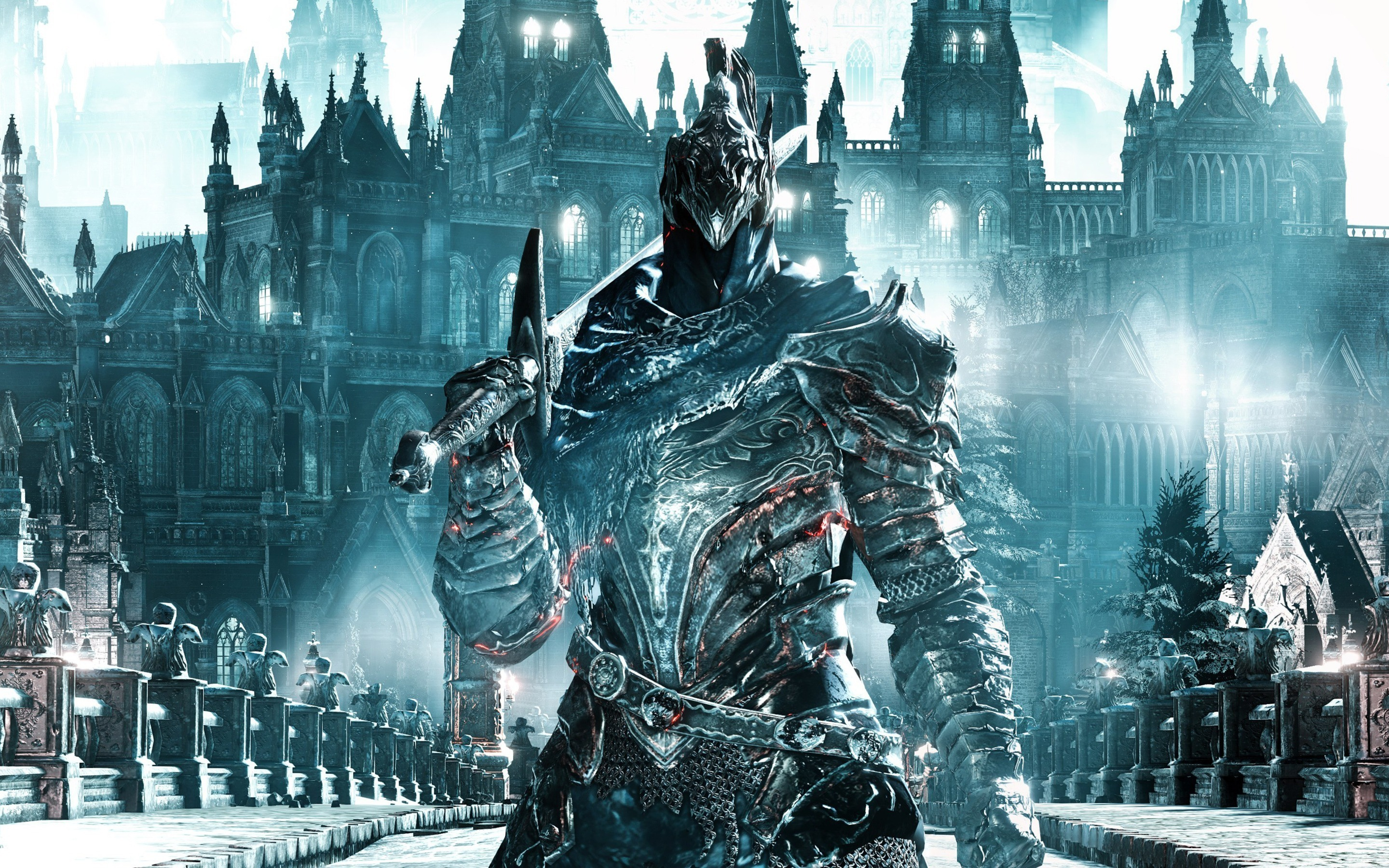 Knight, Artorias, warrior, Dark Souls, 2880x1800 wallpaper