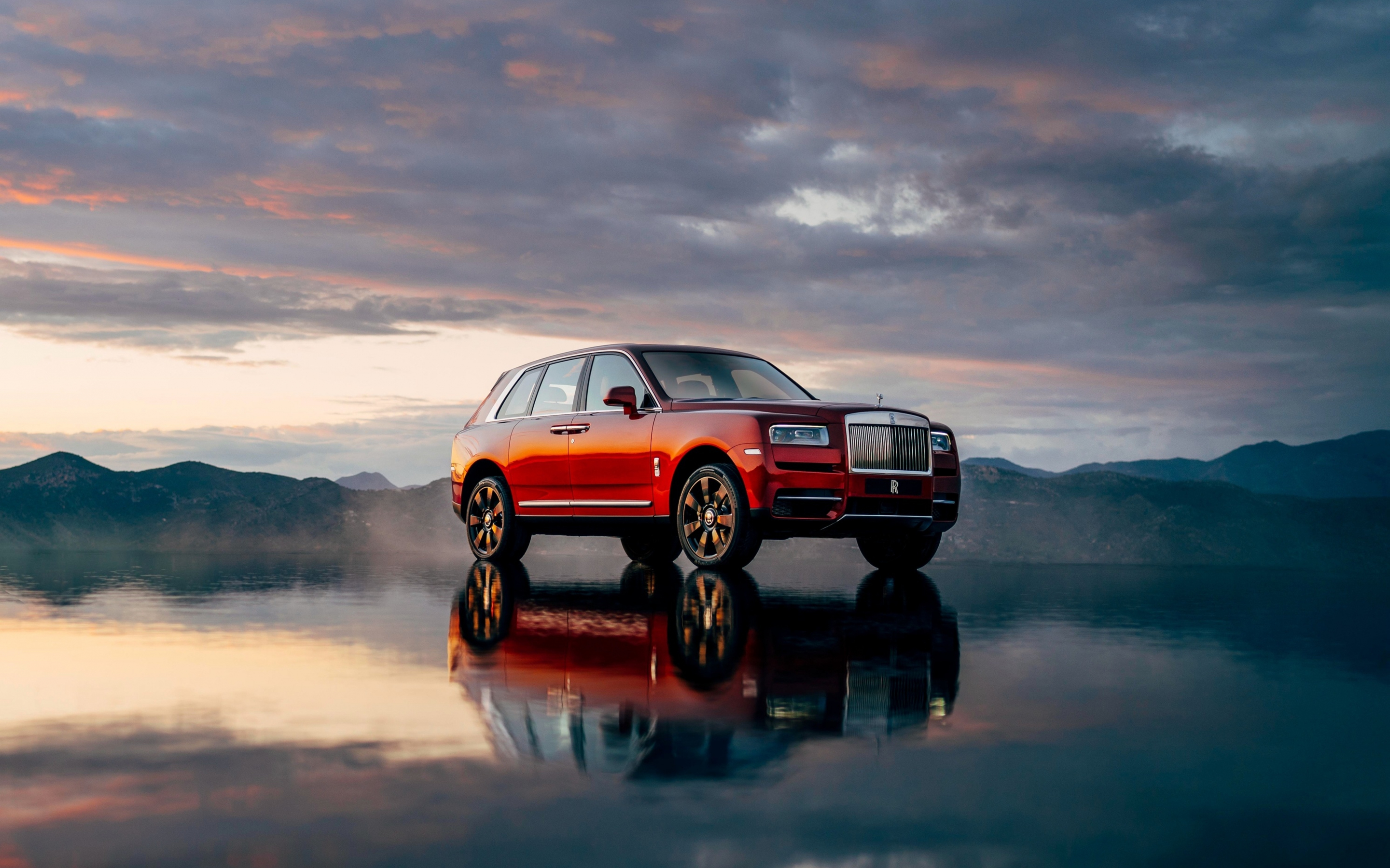 Off-road, Rolls-Royce Cullinan, red luxury car, 2880x1800 wallpaper