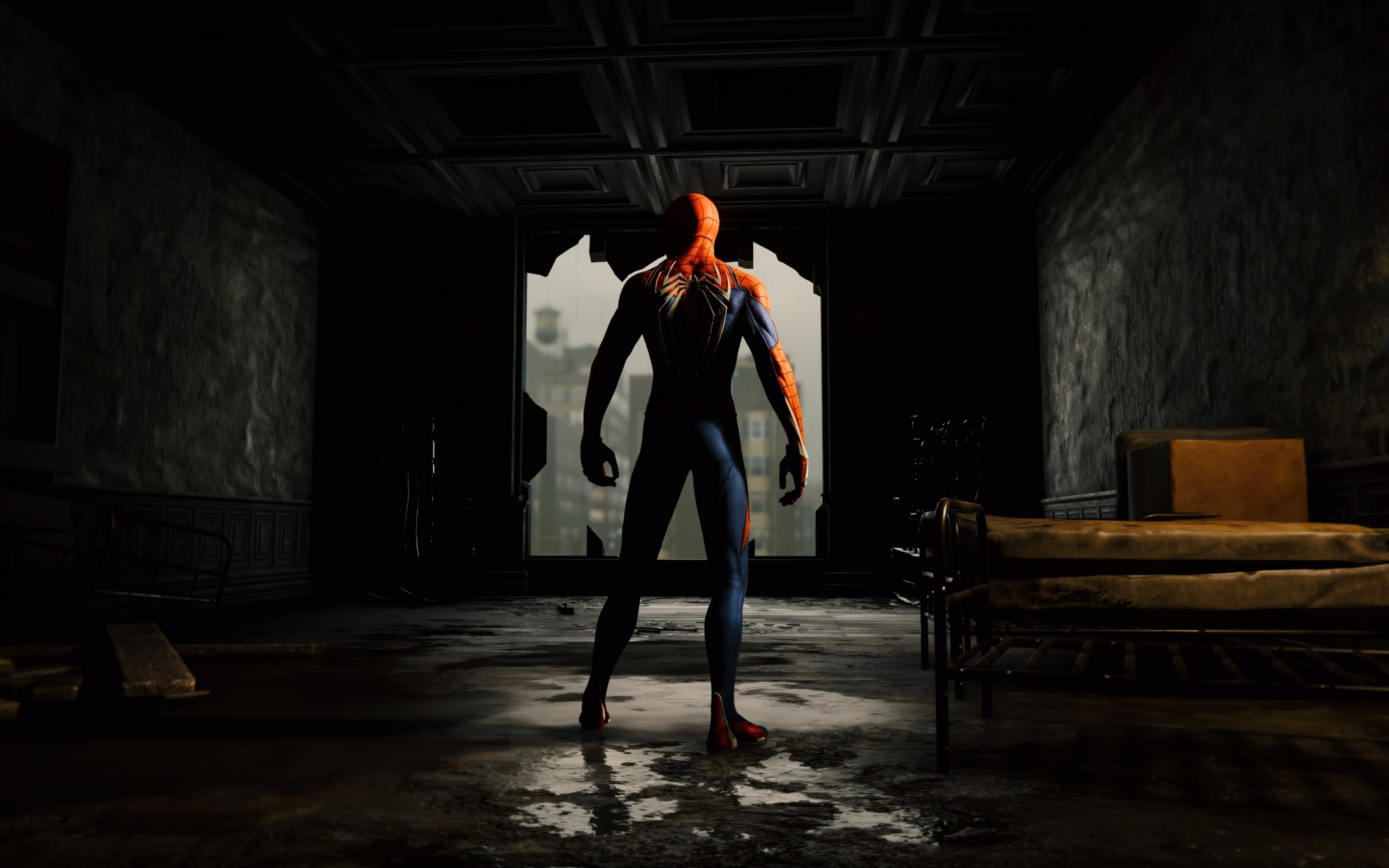Ps4 game, Spiderman, back-pose, 2880x1800 wallpaper