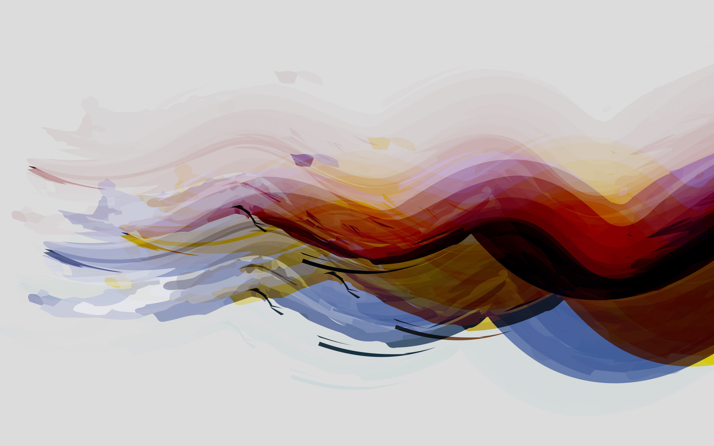 Waves of color, flow, artwork, 2880x1800 wallpaper
