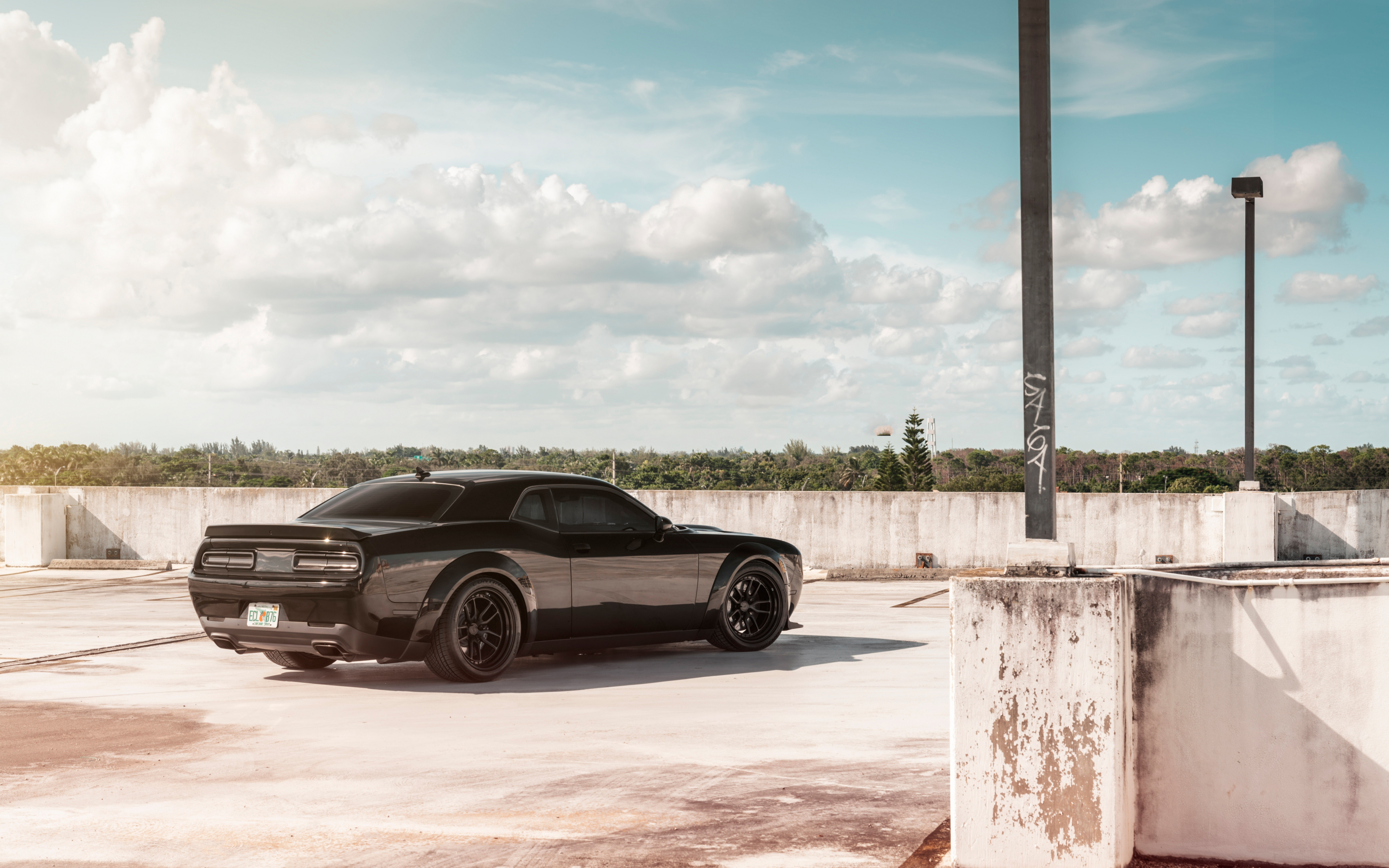Black, Dodge Challenger SRT, muscle car, 2019, 2880x1800 wallpaper