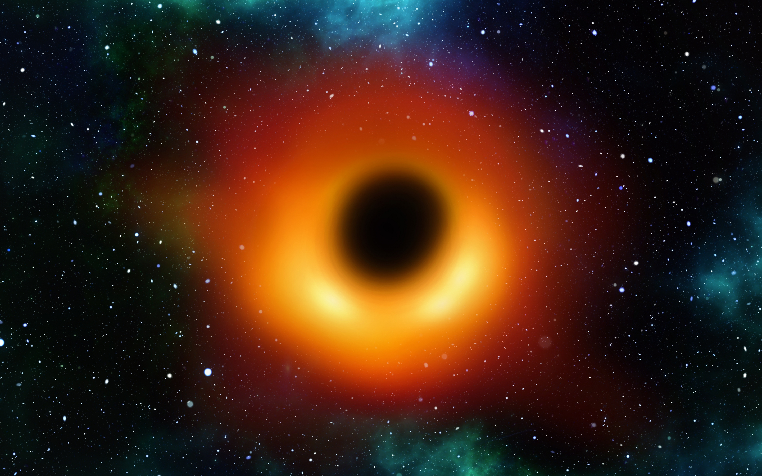 Black hole, space, digital art, 2880x1800 wallpaper