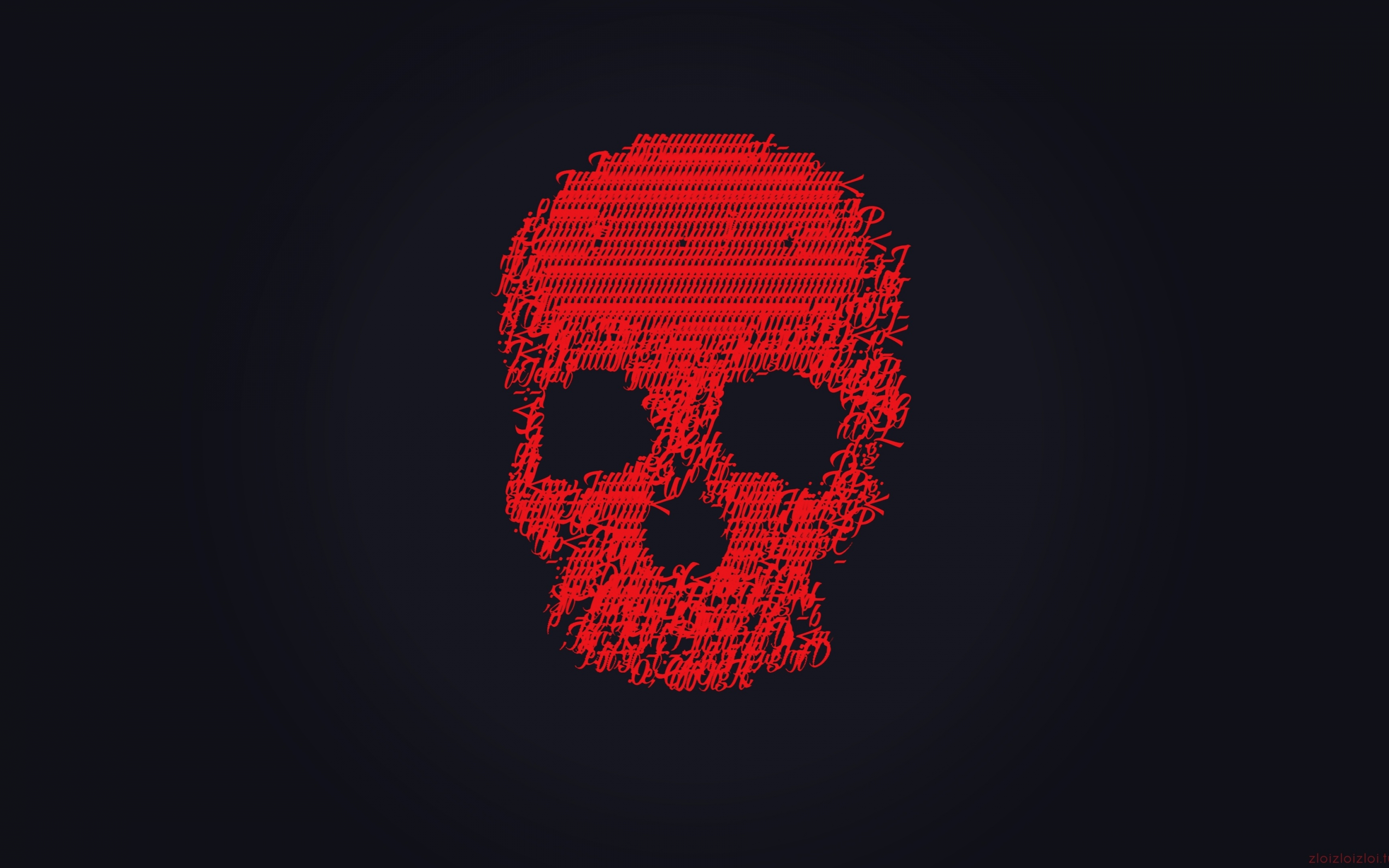 Skull, glitch art, minimal, dark red, 2880x1800 wallpaper