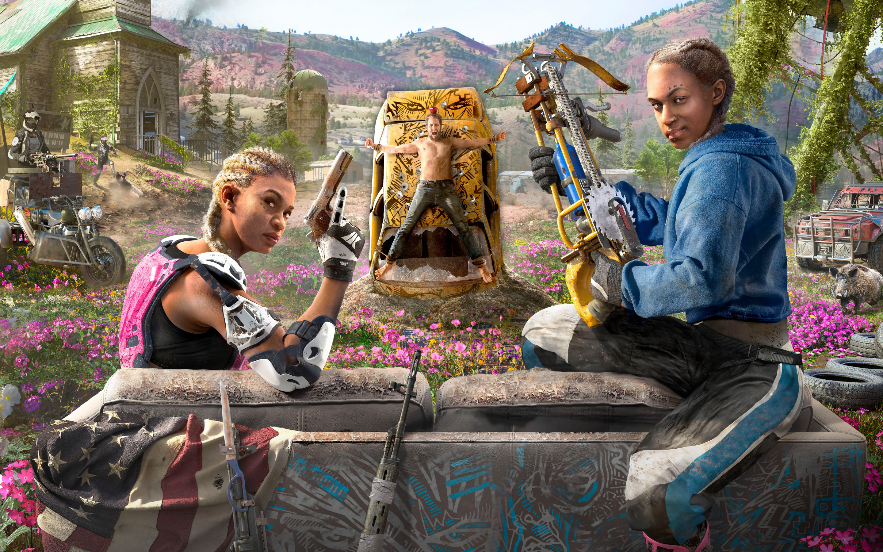 Far Cry New Dawn, video game, girls, 2880x1800 wallpaper