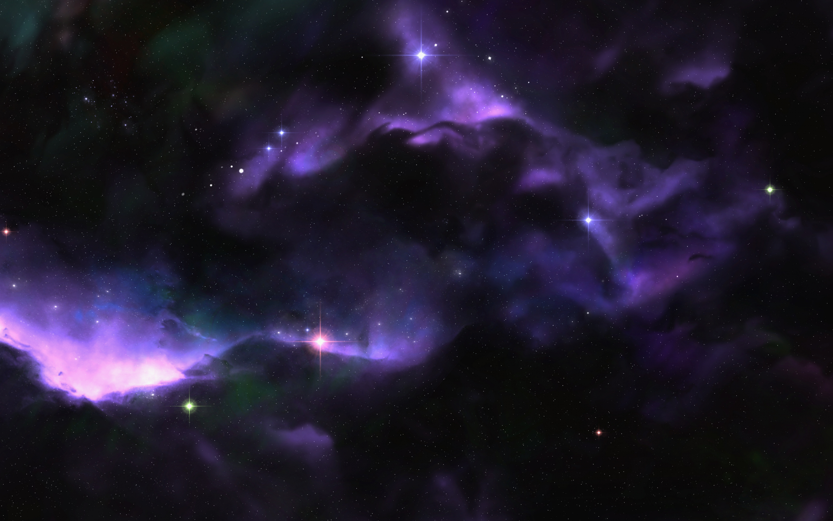 Nebula, stars, glare, dark, space, art, 2880x1800 wallpaper