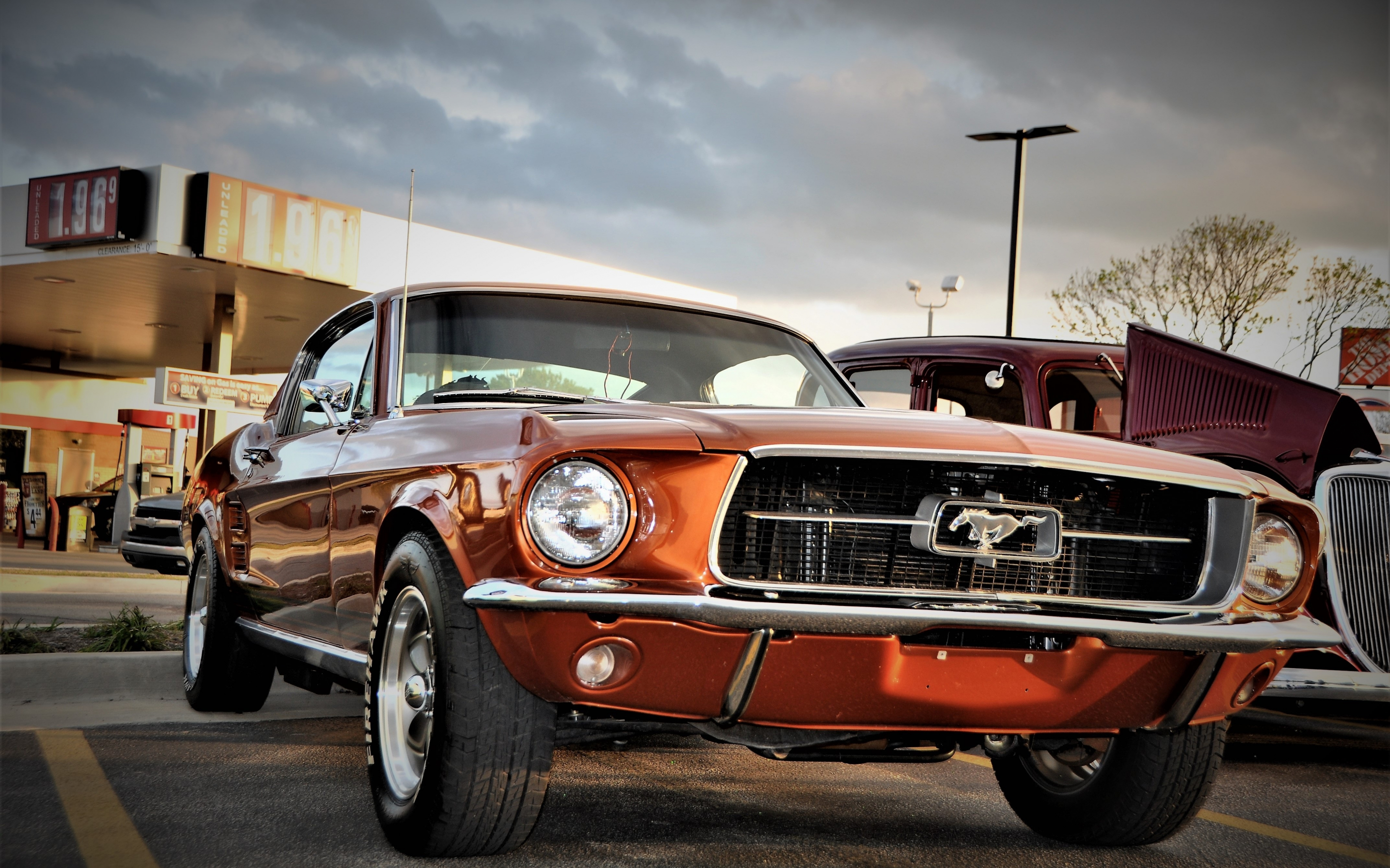 Front, Ford Mustang, muscle car, 2880x1800 wallpaper