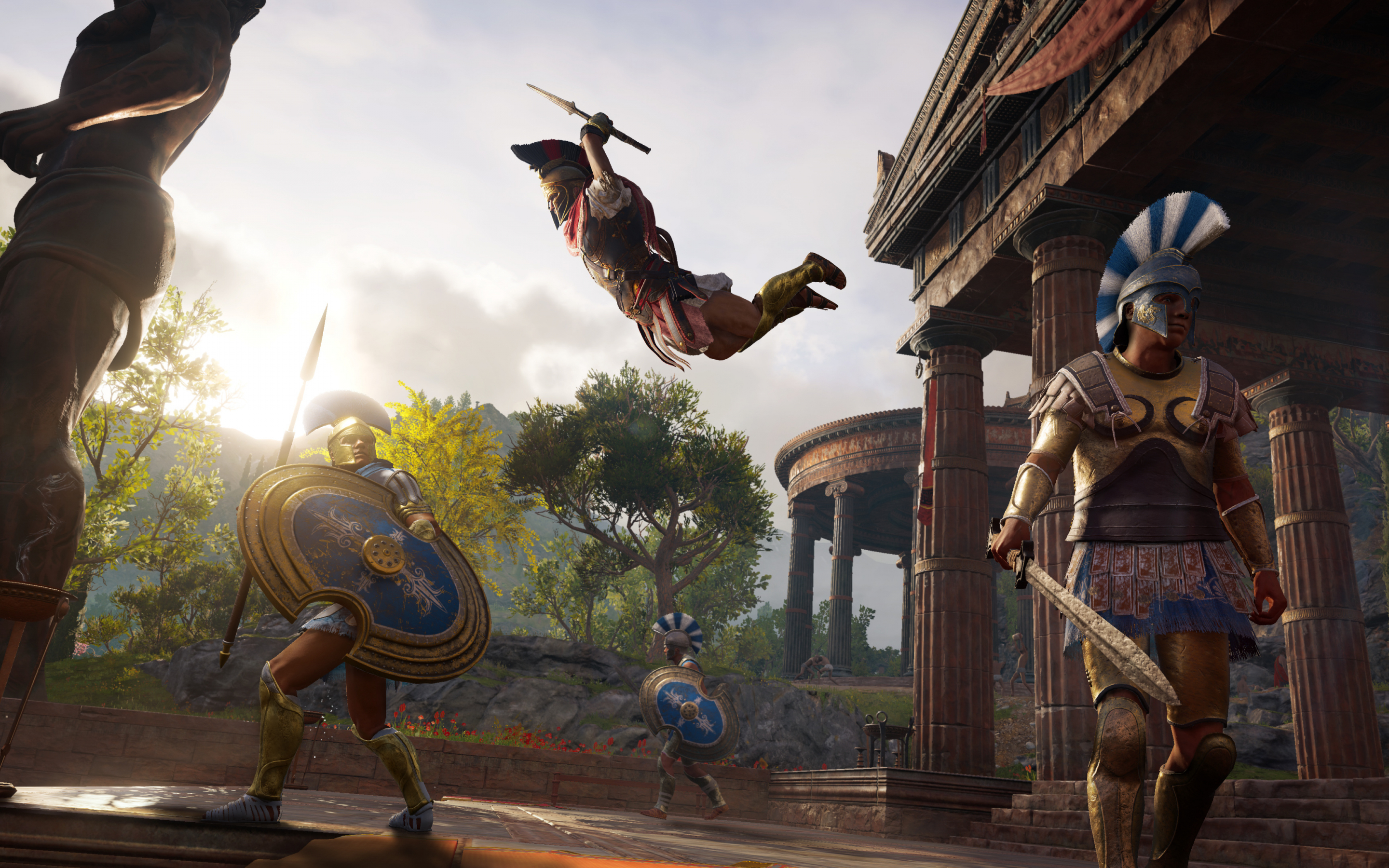 Warrior, fight arena, Assassin's Creed Odyssey, 2018, 2880x1800 wallpaper