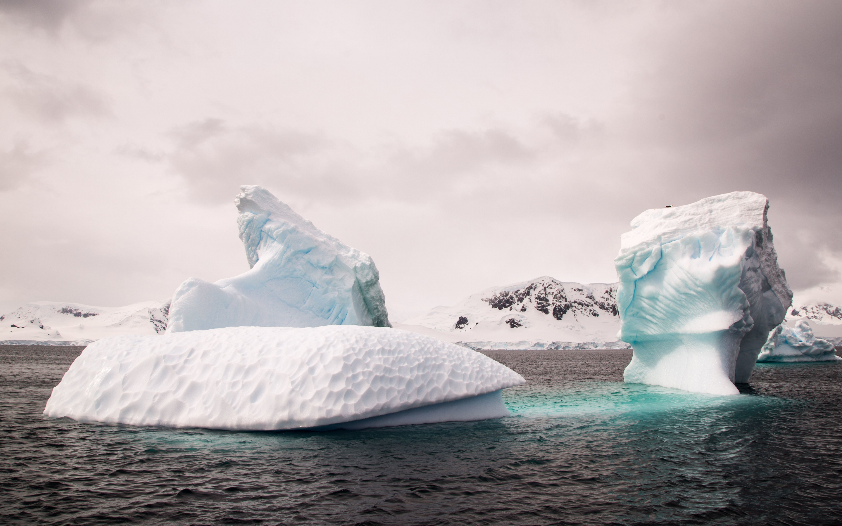 Float, icebergs, nature, 2880x1800 wallpaper