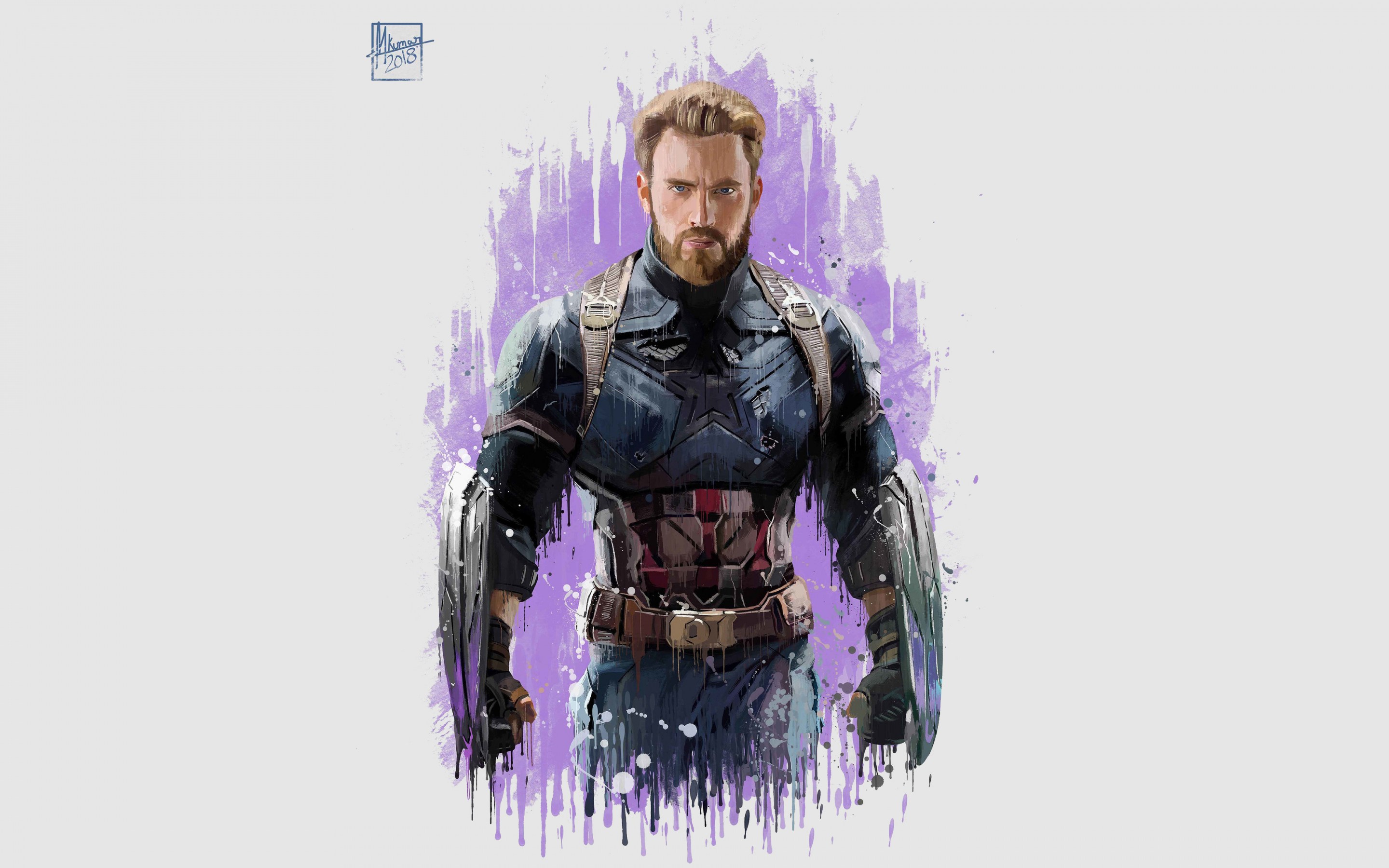 Captain America, Avengers: infinity war, 2018, artwork, 2880x1800 wallpaper