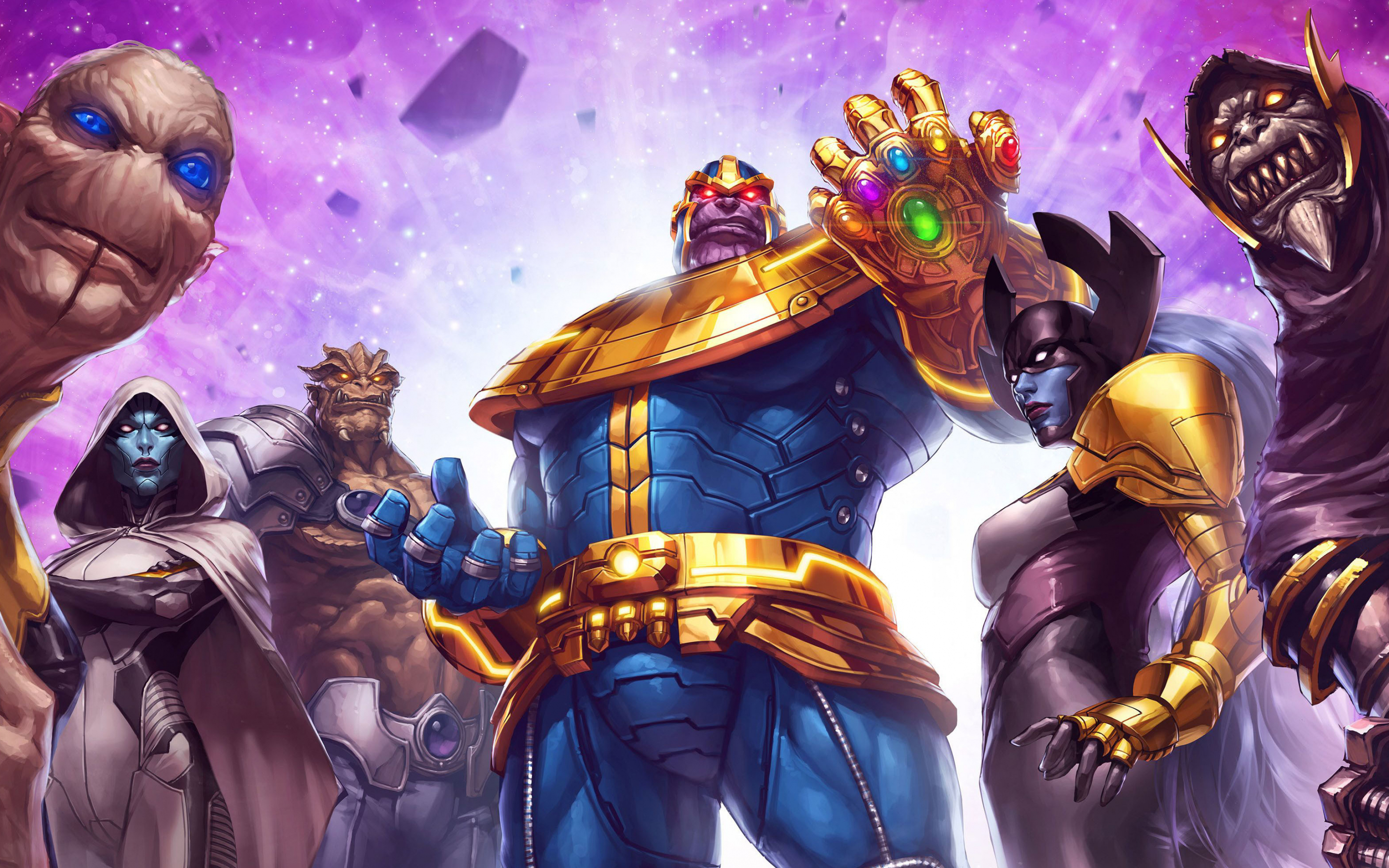 Mobile game, Thanos and his team, Marvel: Contest of Champions, 2880x1800 wallpaper