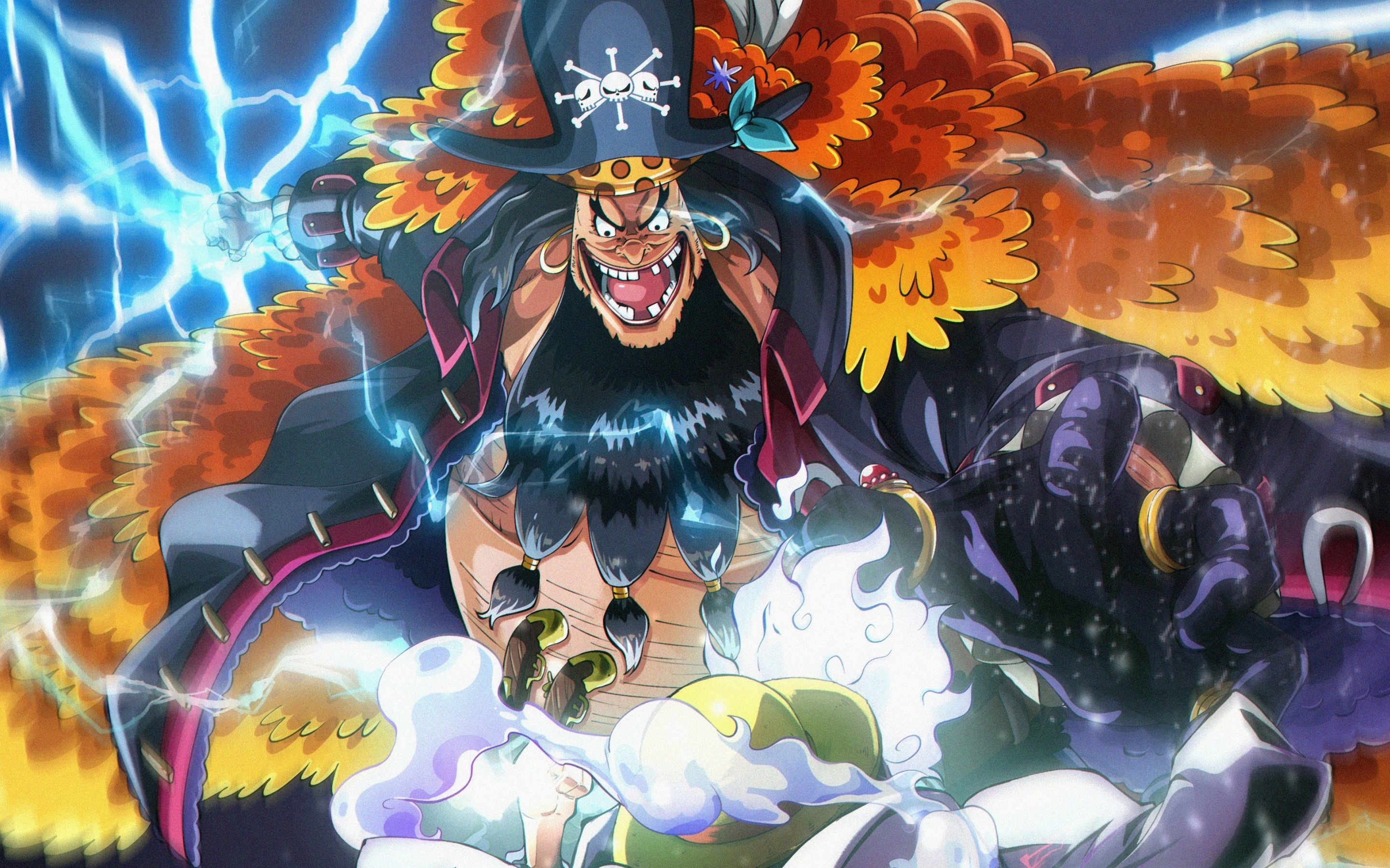 Anime, Marshall D. Teach, Pirate villain, 2880x1800 wallpaper