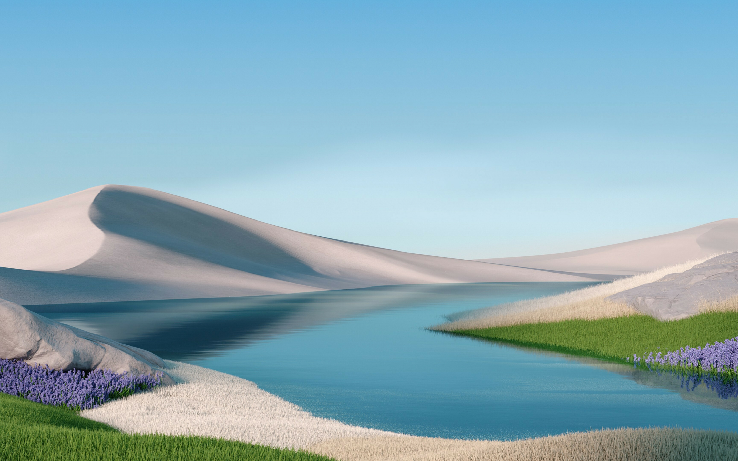 Windows 11, river, desert, landscape, stock, 2880x1800 wallpaper
