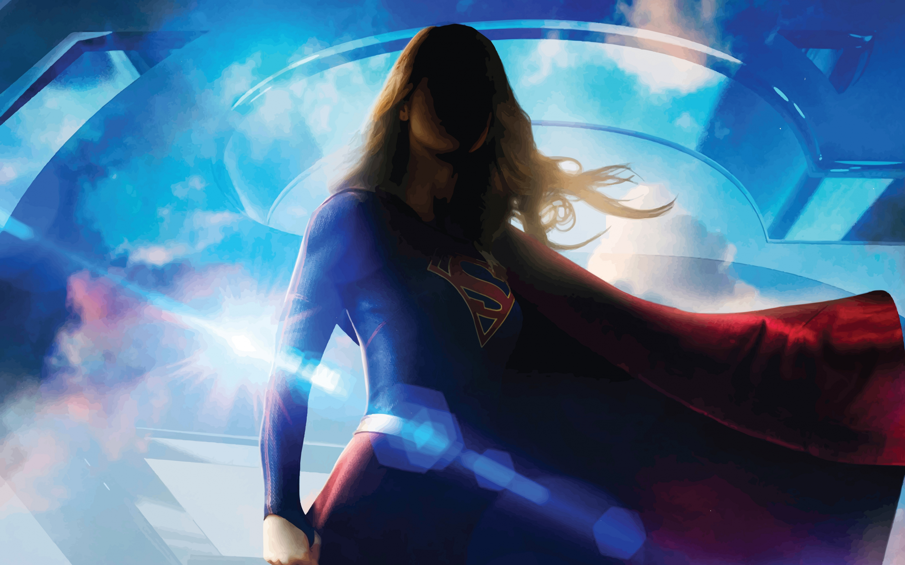 Supergirl, Melissa Benoist, fan art, 2018, 2880x1800 wallpaper