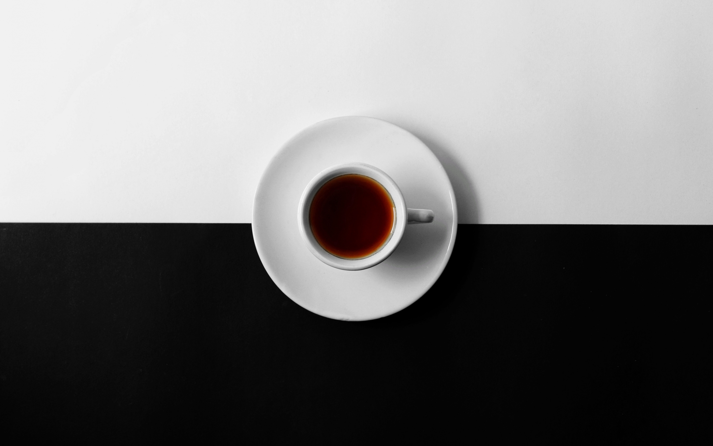 Cup, tea, black-white, minimal, 2880x1800 wallpaper