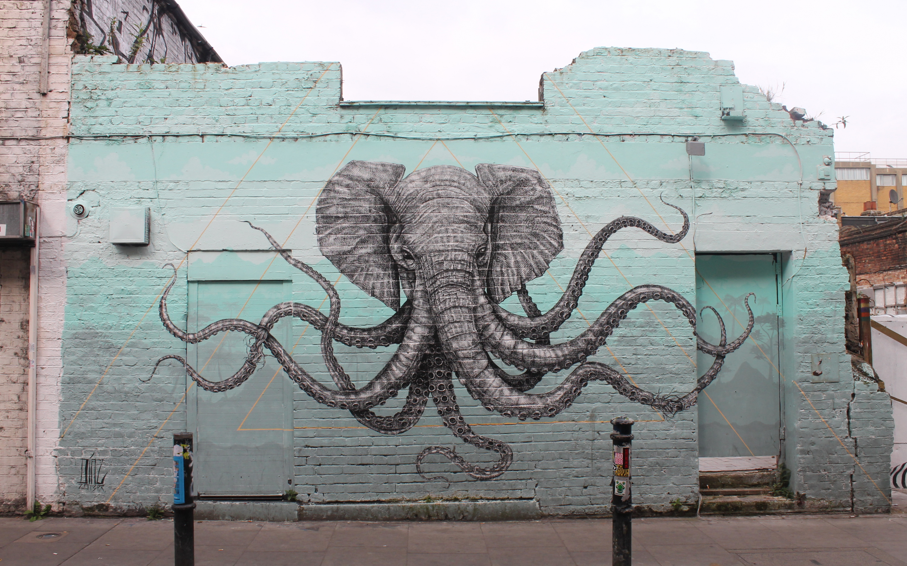 Elephant, octopus, wall art, 2880x1800 wallpaper