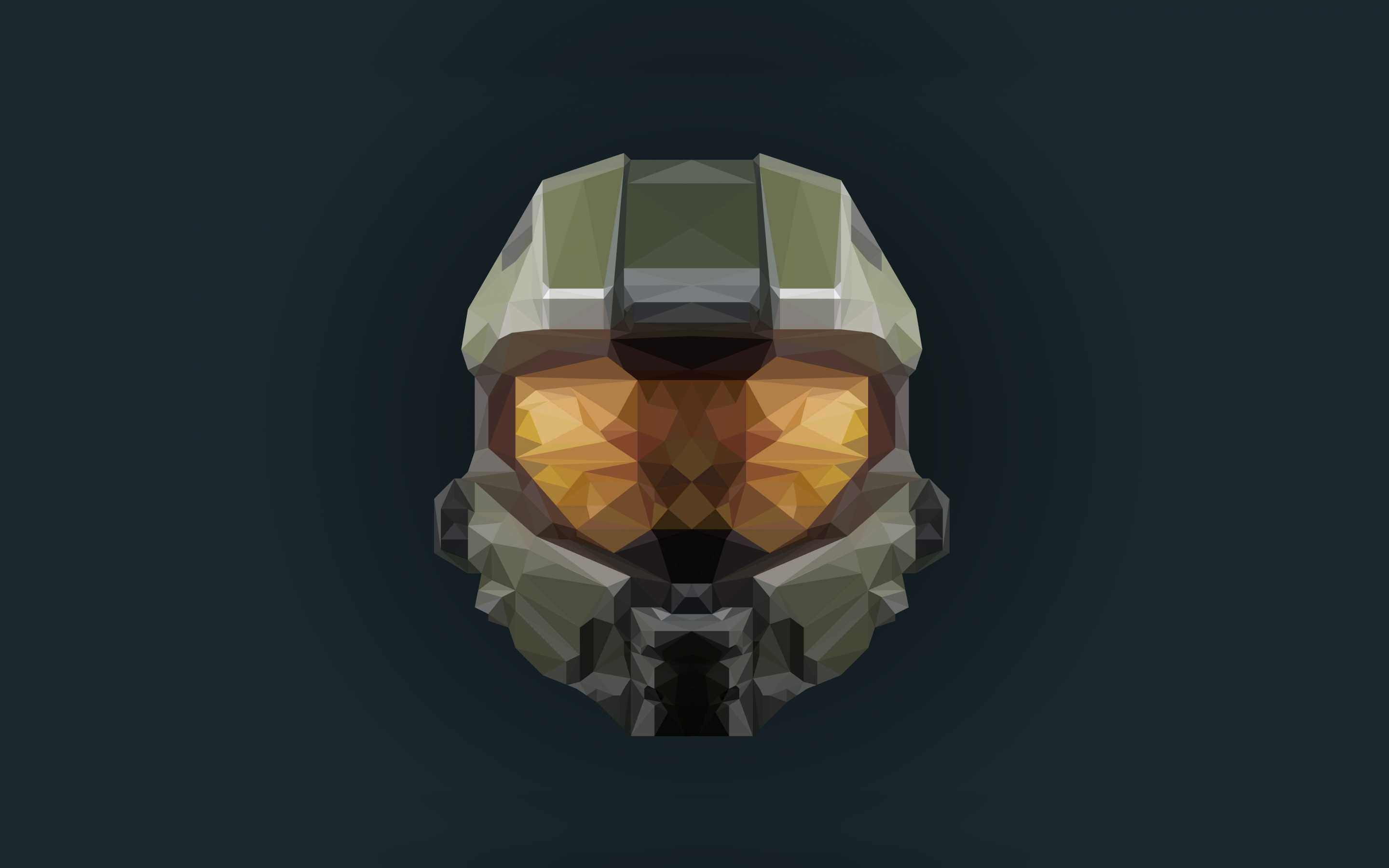 Helmet, Halo Infinite, artwork, low poly, 2880x1800 wallpaper