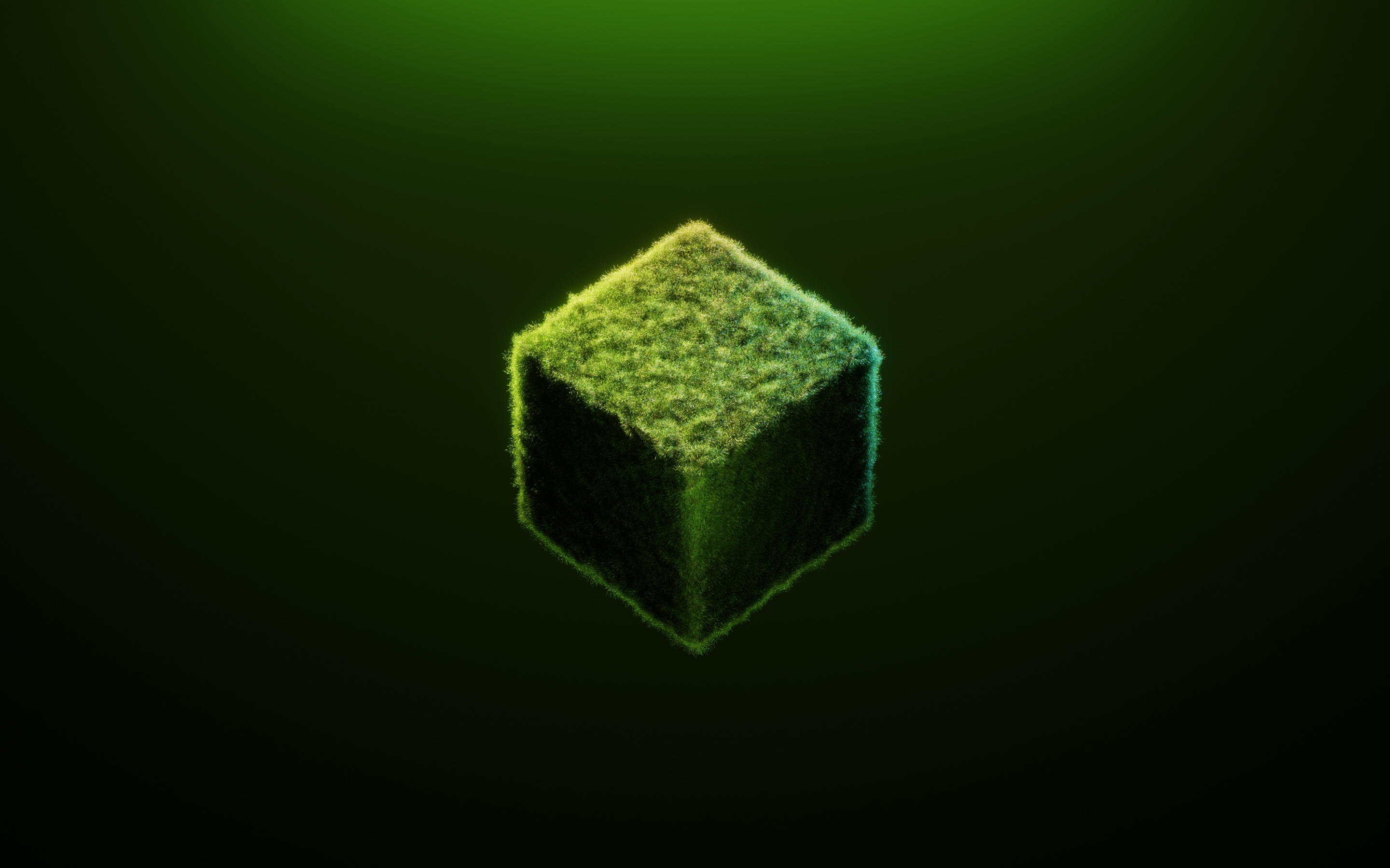 Minecraft, grass small cube, green, 2880x1800 wallpaper