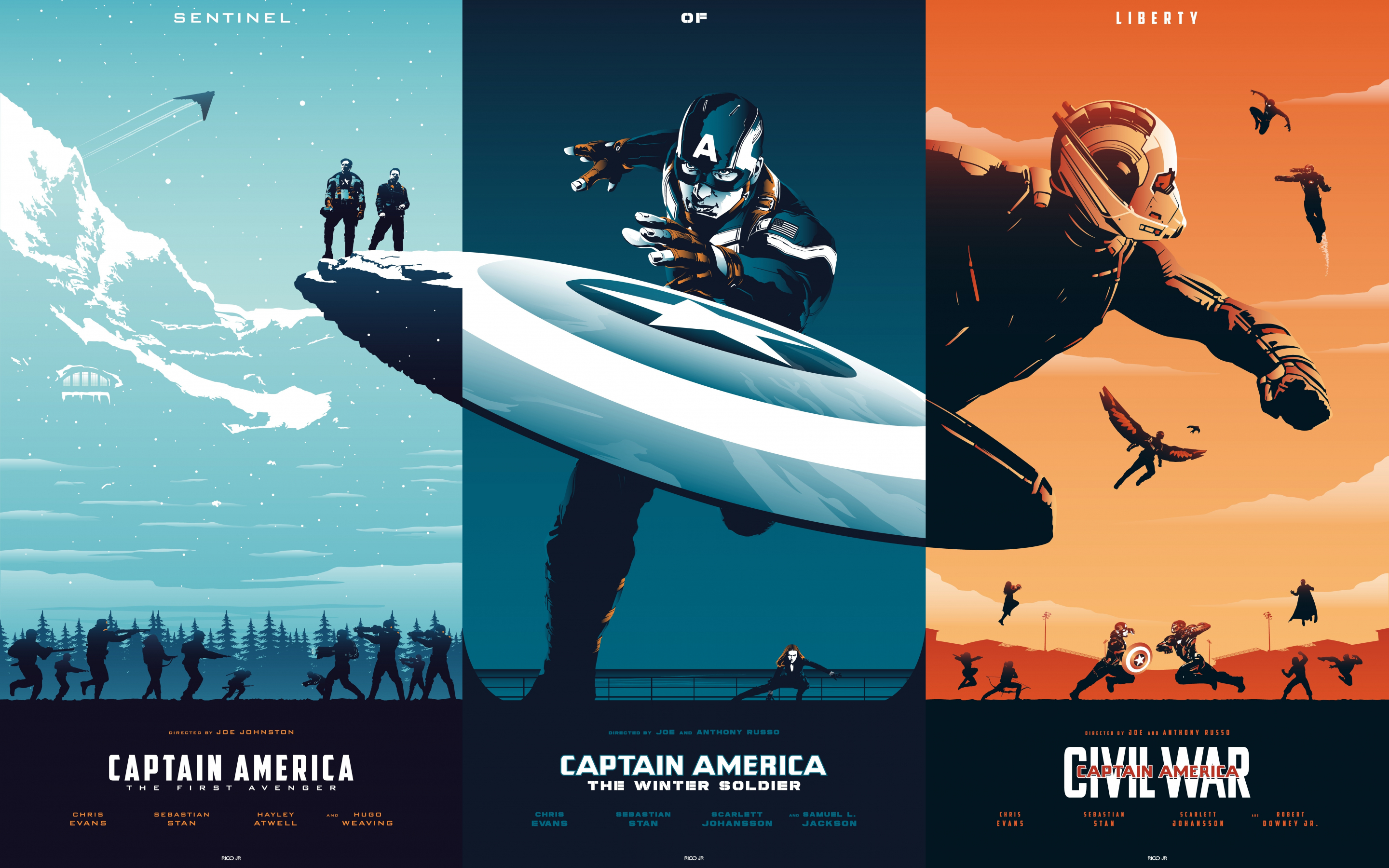 Movie, collage, Captain America, art, 2880x1800 wallpaper