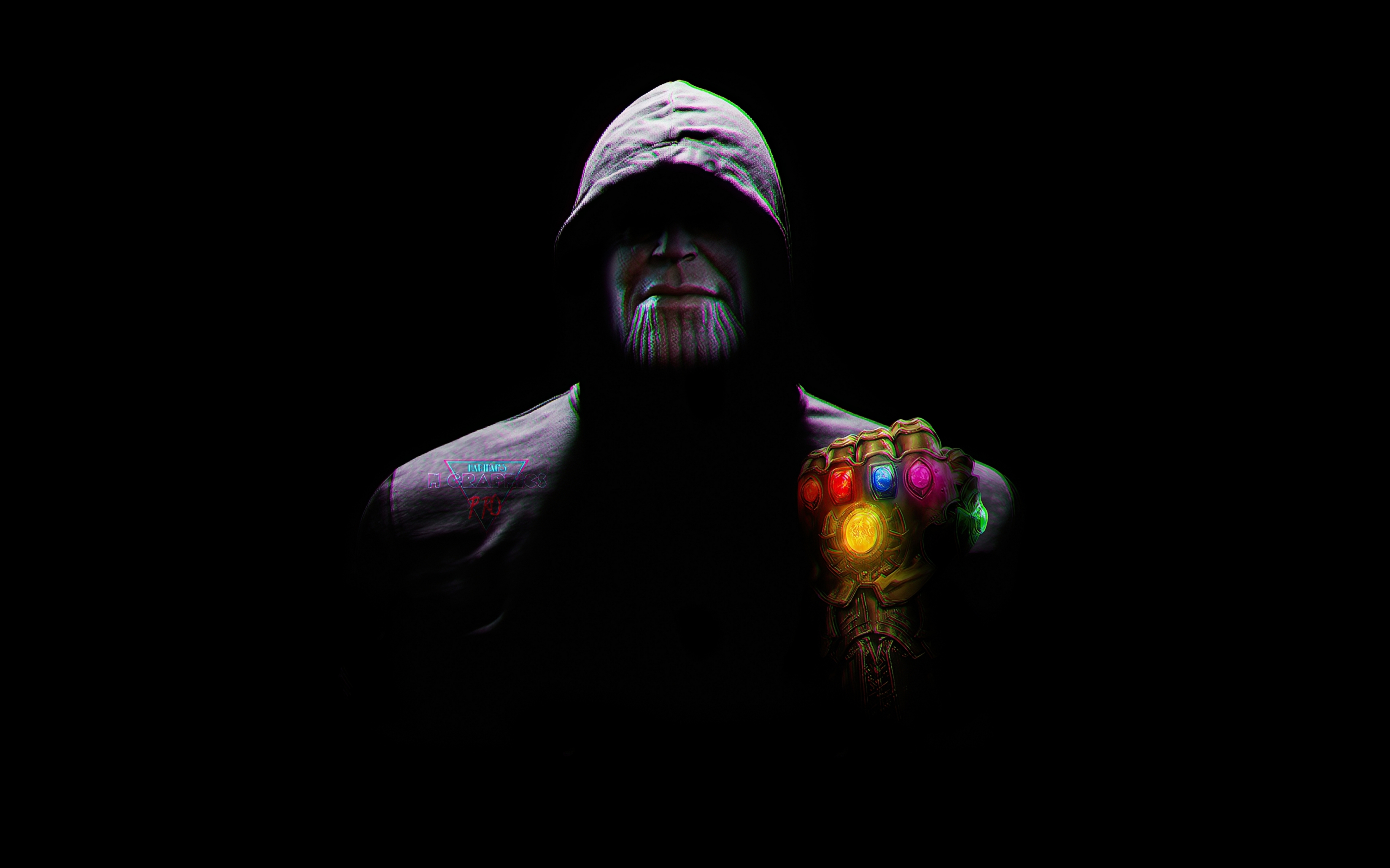 Thanos in hood, dark, 2880x1800 wallpaper