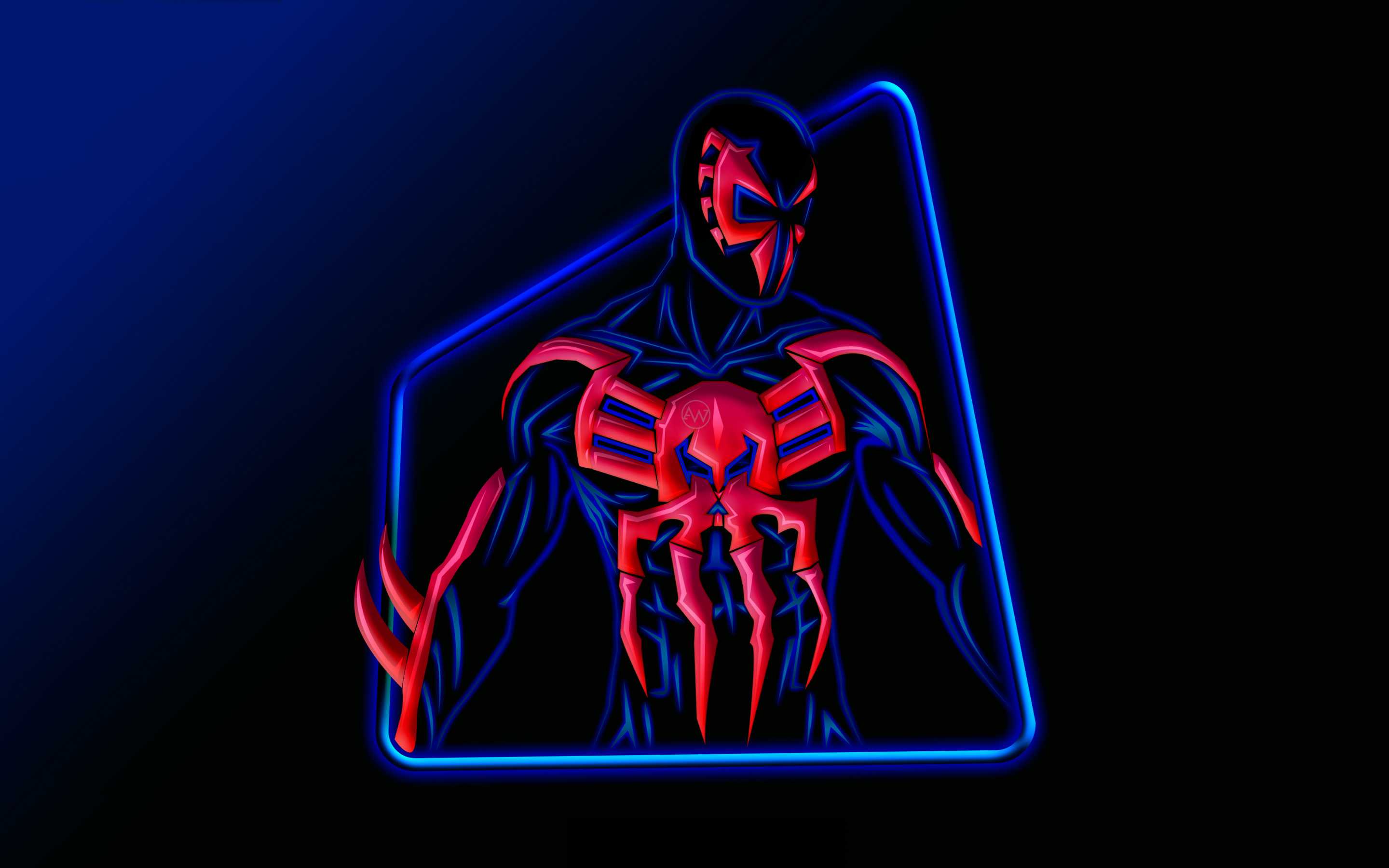 The spider-man 2099, neon, 2880x1800 wallpaper