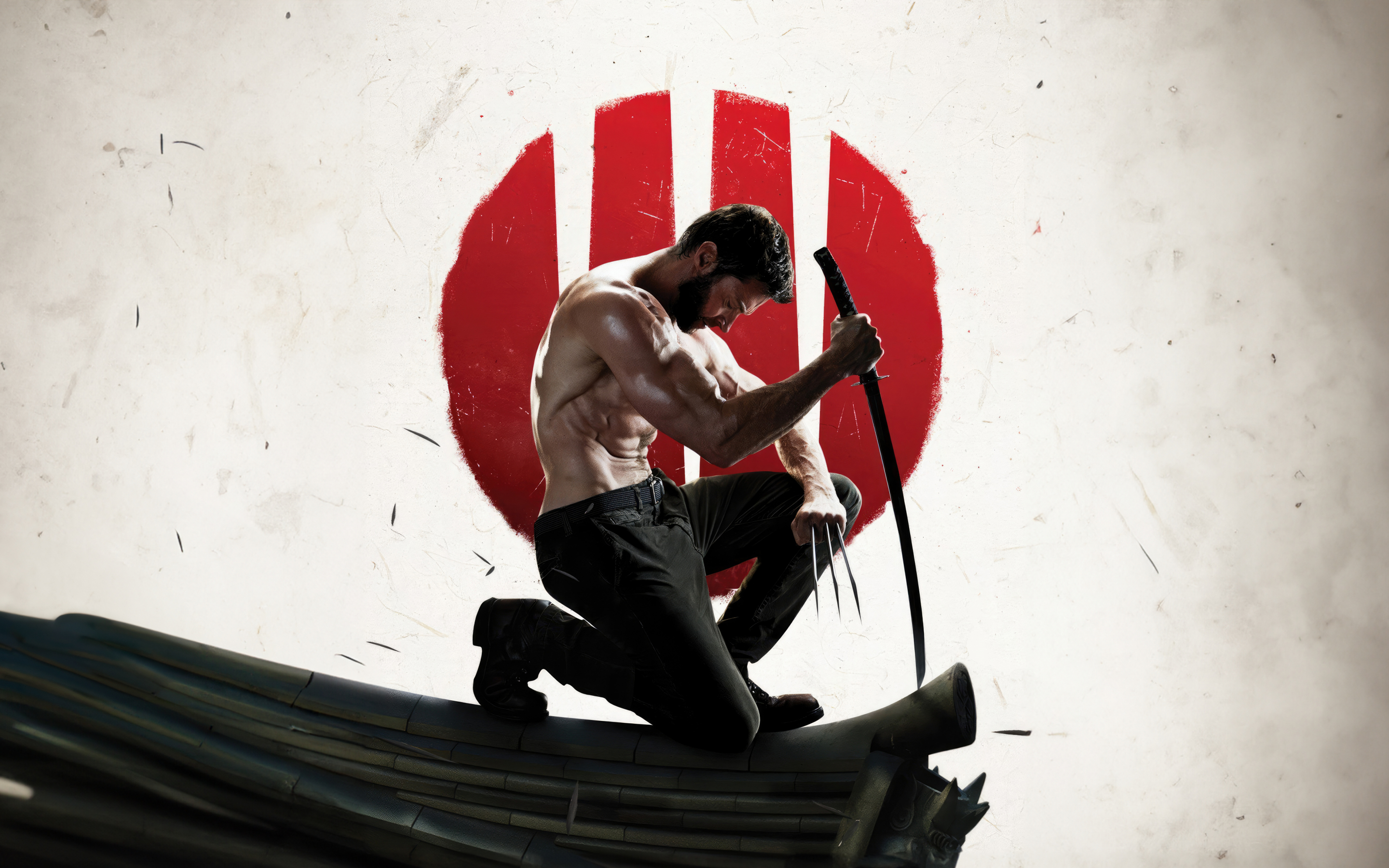 Wolverine and a samurai sword, art, 2880x1800 wallpaper