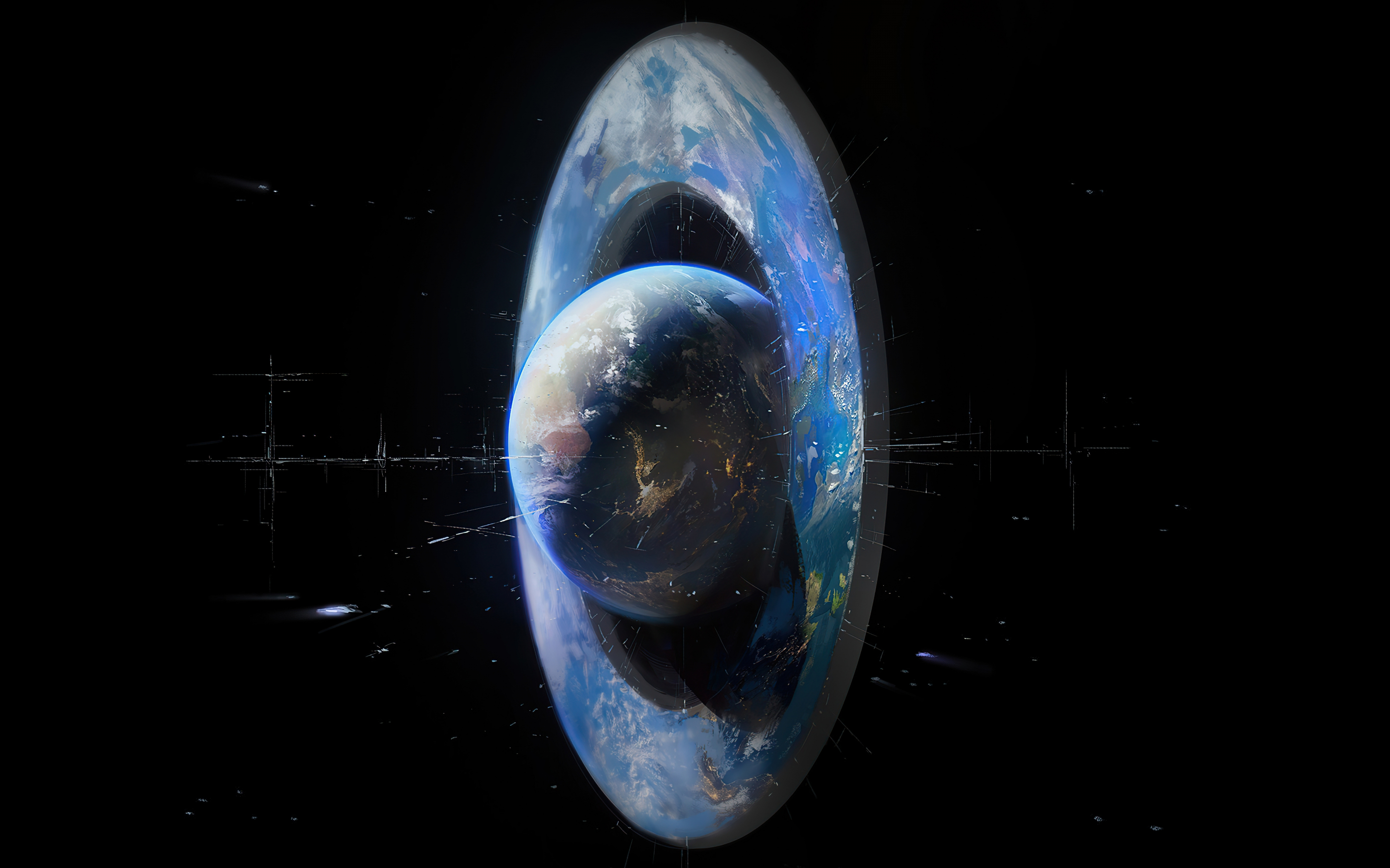 Fantasy, orbit around planet, space, 2880x1800 wallpaper