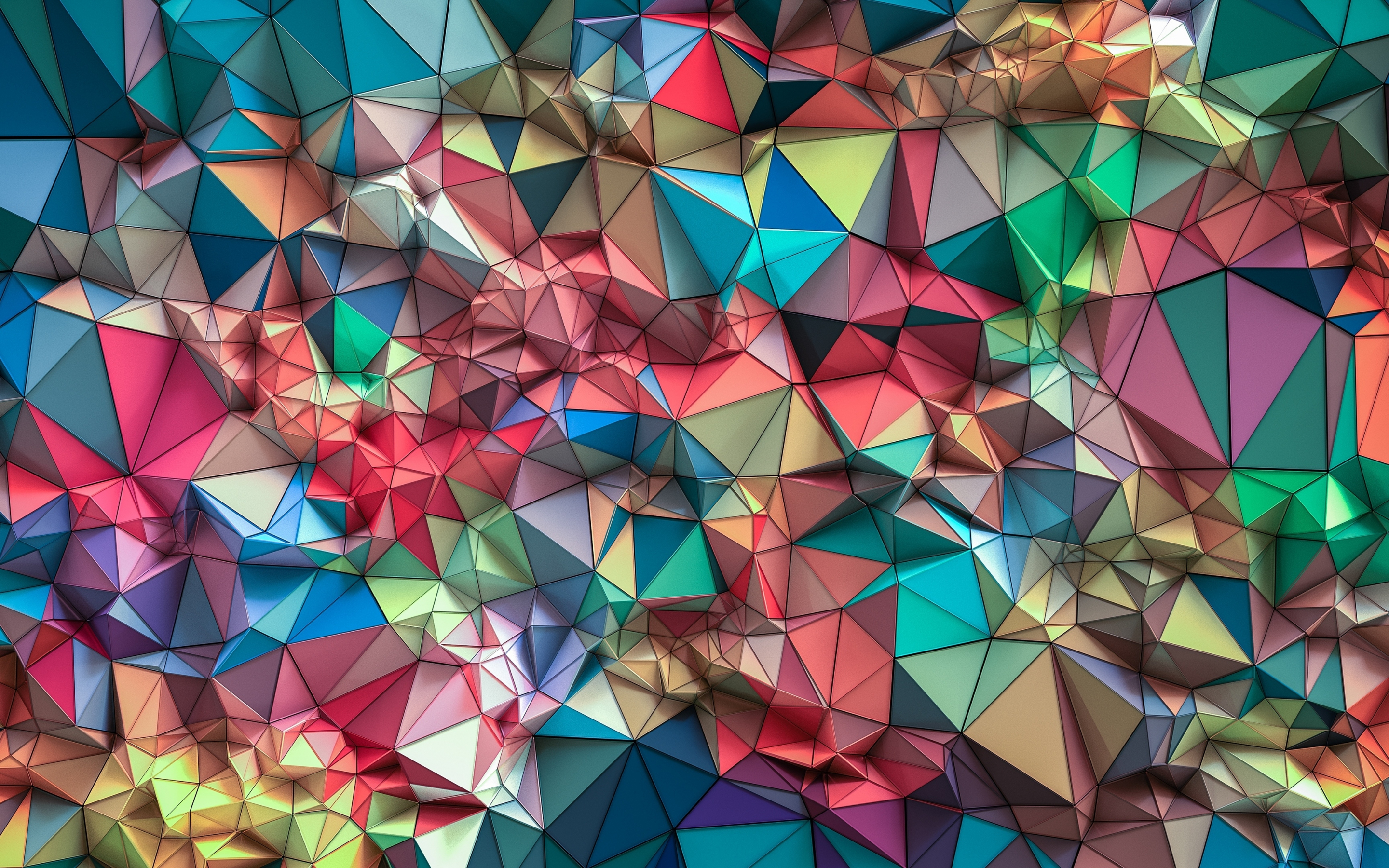 Triangles, colorful, geometric pattern, abstract, 2880x1800 wallpaper