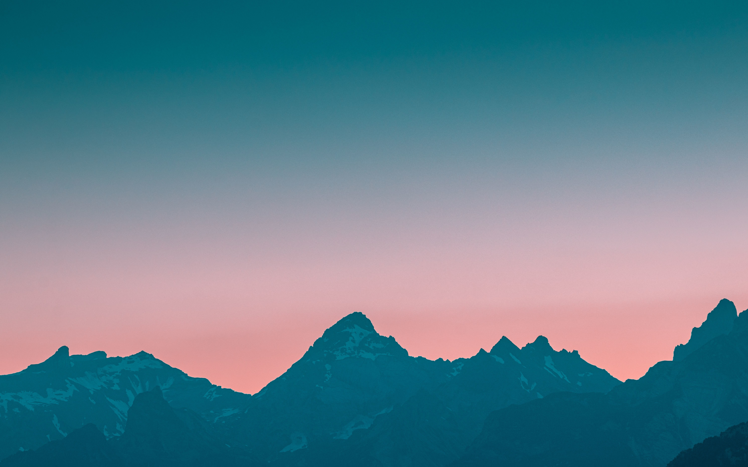Adorable sunset, mountains range, nature, 2880x1800 wallpaper