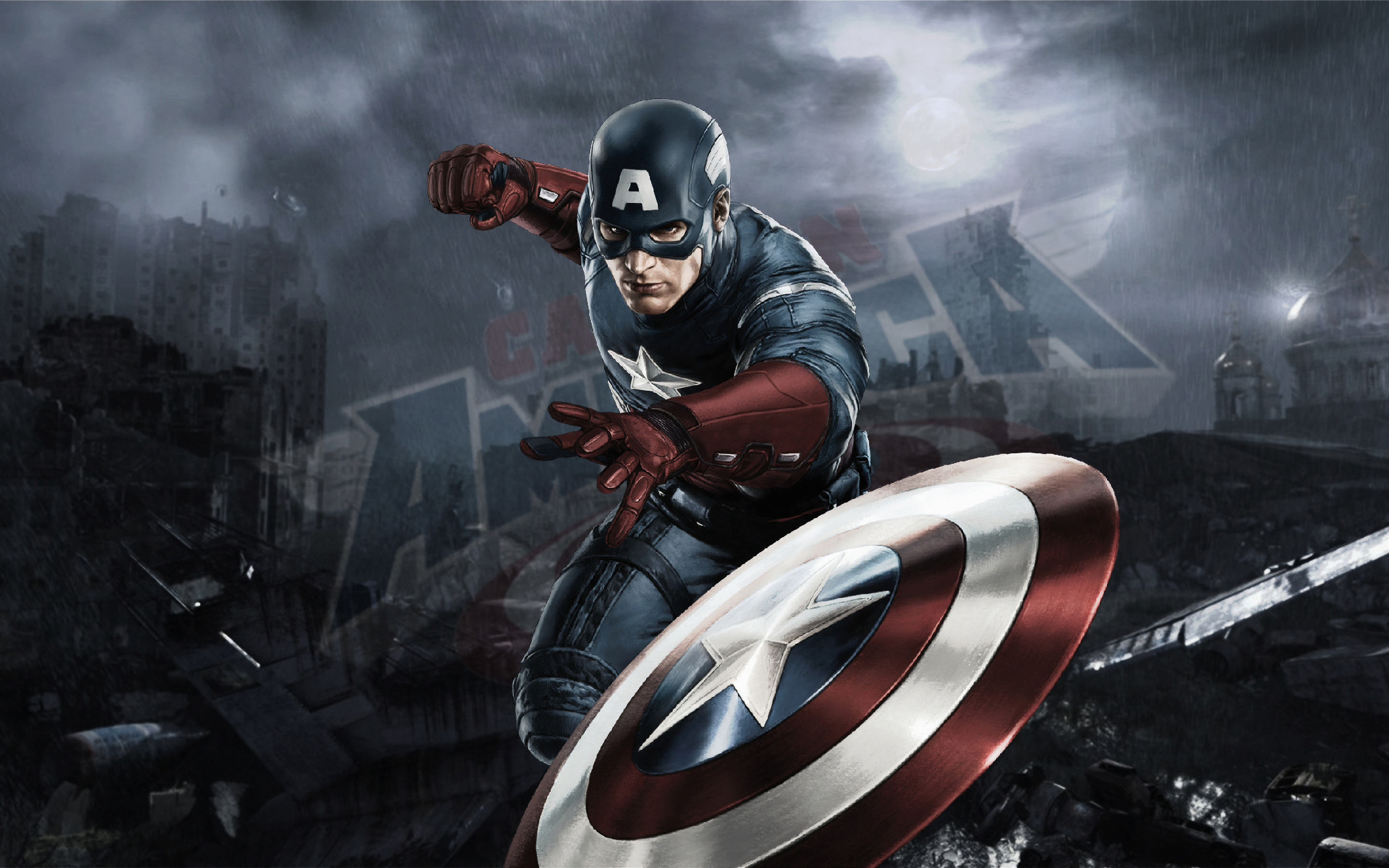 Captain America, superhero, Marvel, artworks, 2880x1800 wallpaper