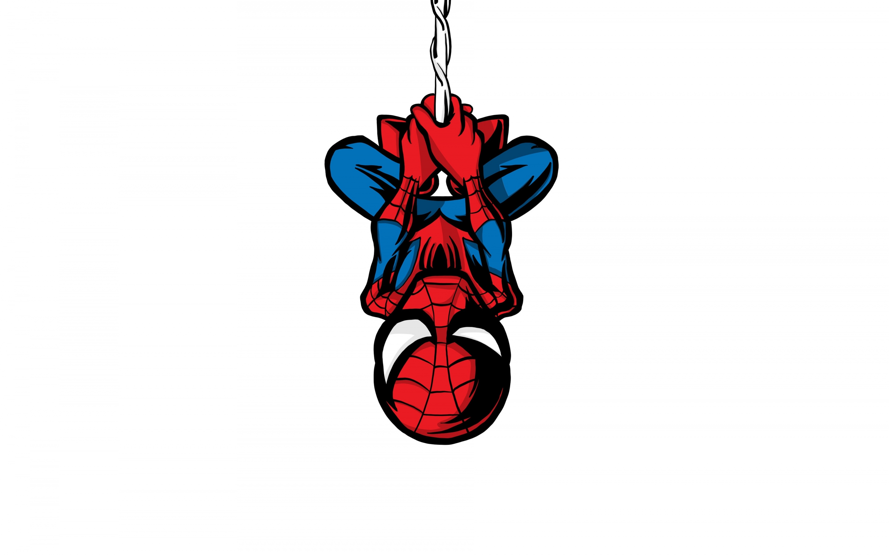 Spider-man, illustration, minimalist, hang, artwork, 2880x1800 wallpaper