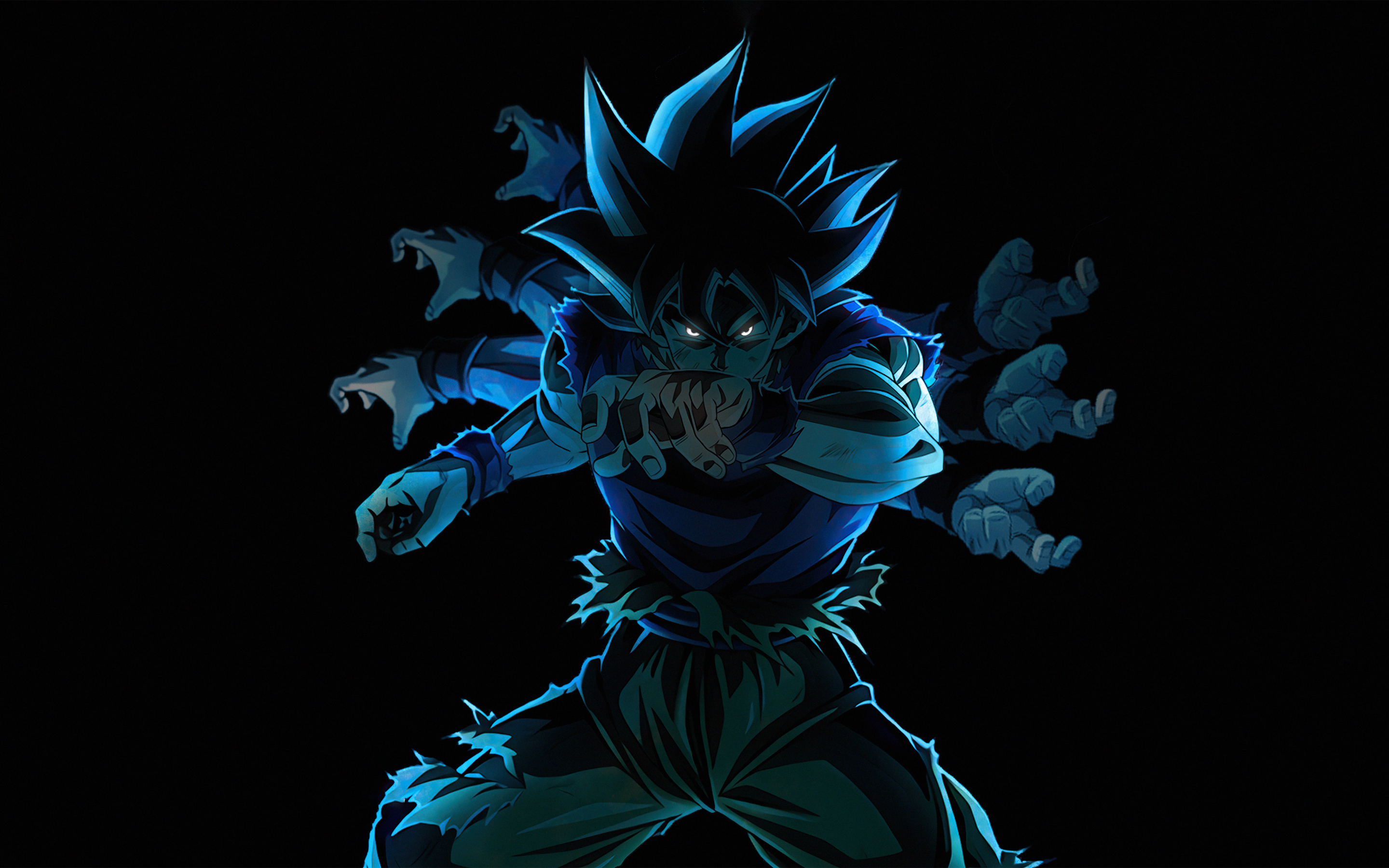 Son Goku, Dragon Ball Super, ultra instinct, multiple hands, 2880x1800 wallpaper
