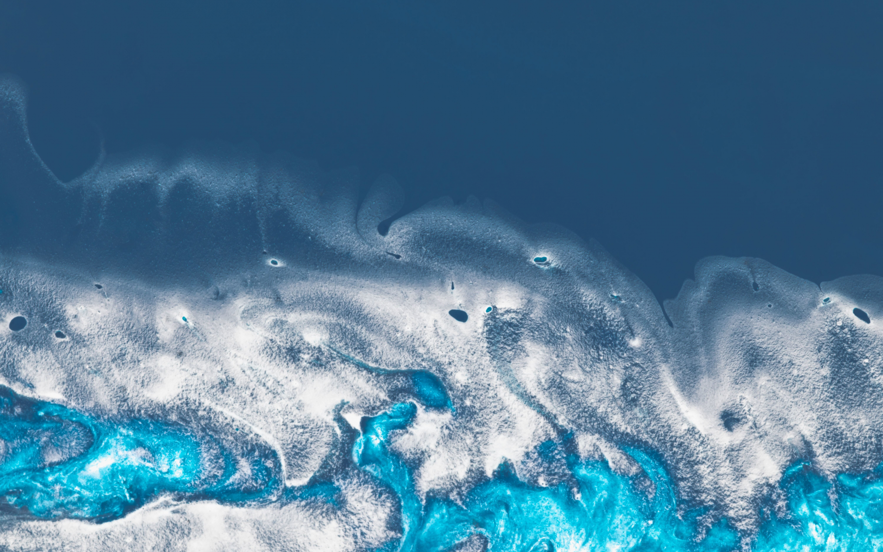 Sea surface, aerial view, ocean, 2880x1800 wallpaper