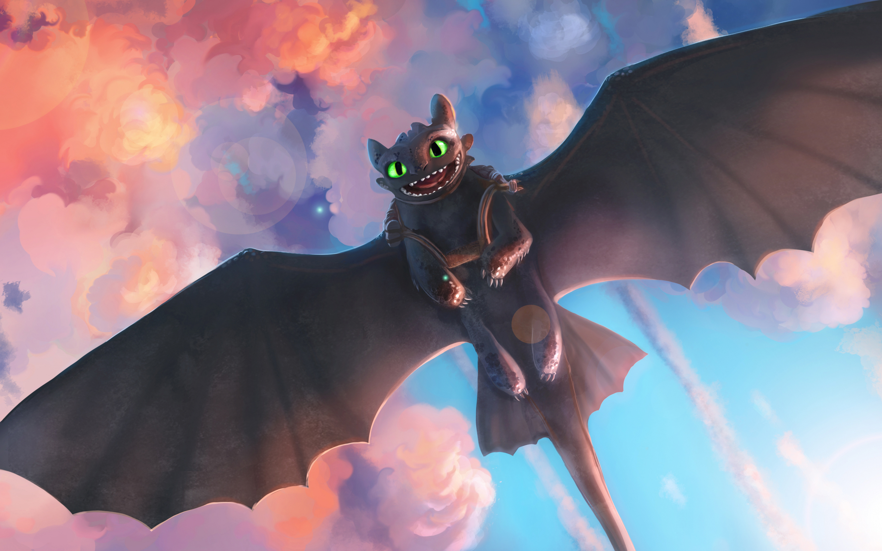 Movie, Toothless, night fury, dragon, How to Train Your Dragon, 2880x1800 wallpaper