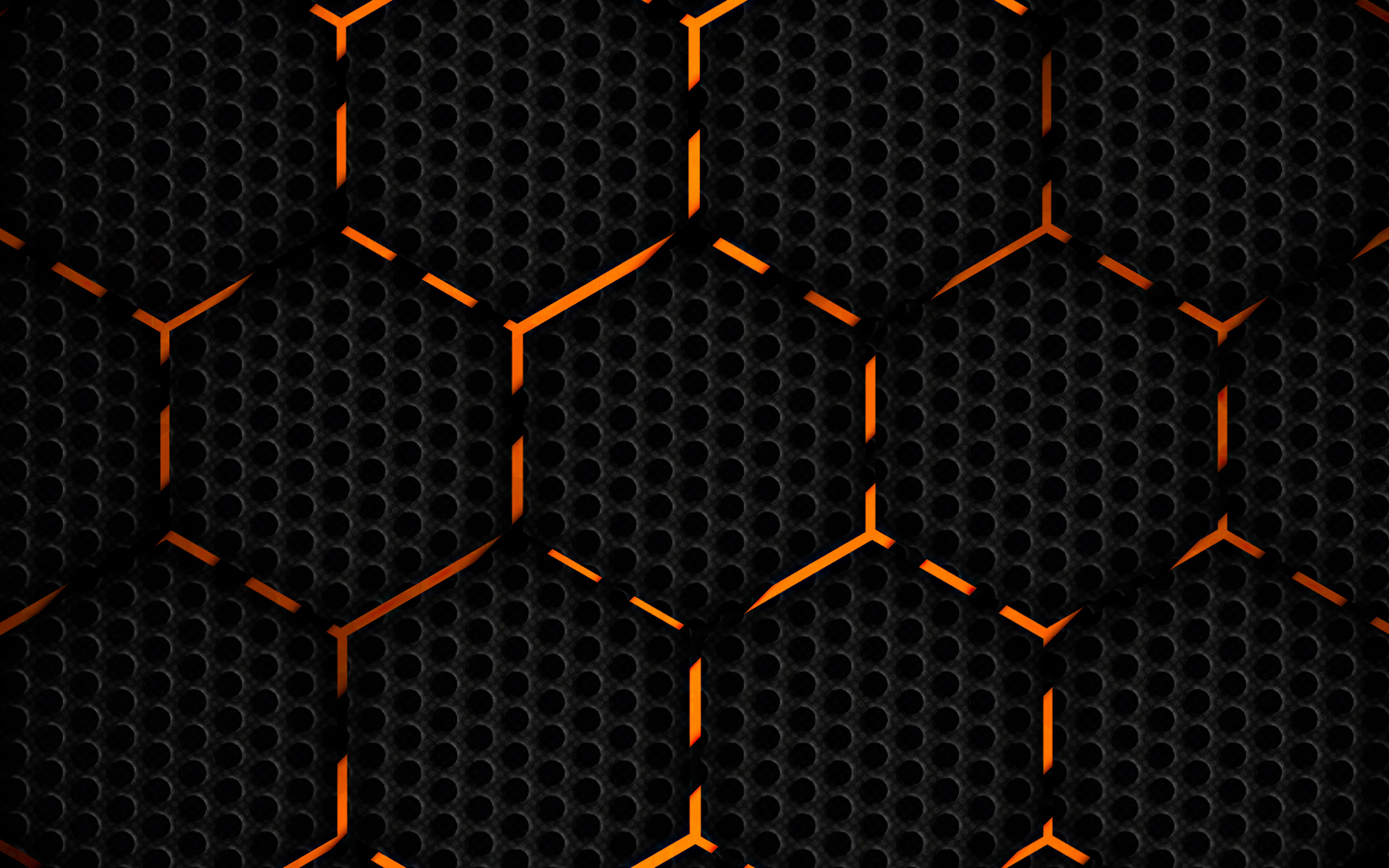 Polygons, orange edges, abstract, texture, 2880x1800 wallpaper