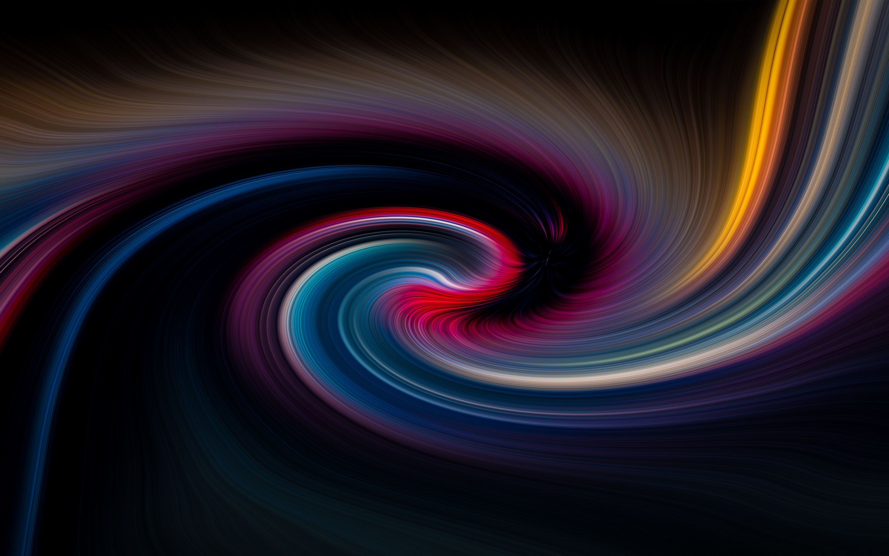 Abstract, spirals pattern, multi-colored lines, 2880x1800 wallpaper