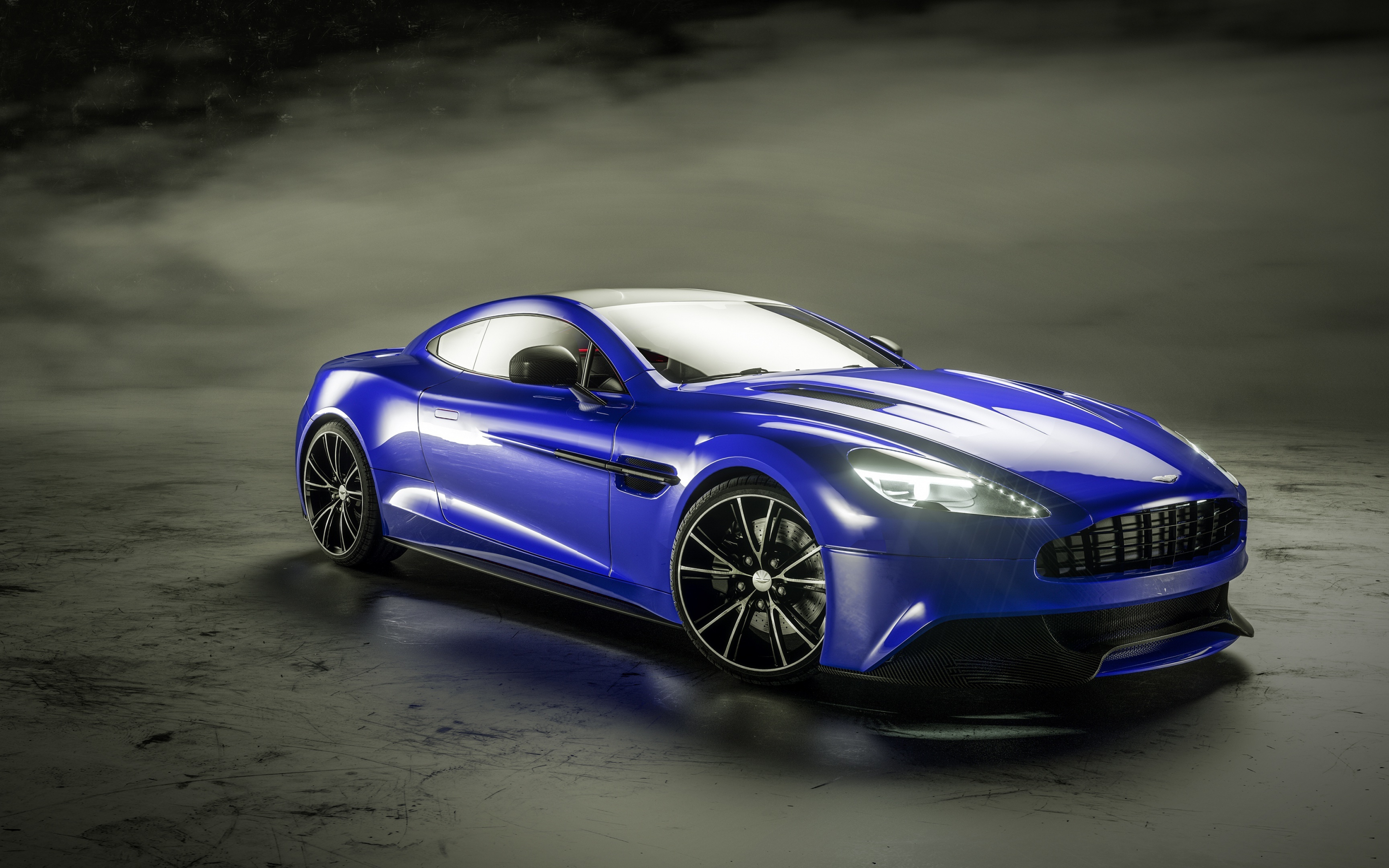 Blue, sports car, Aston Martin Vanquish, 2880x1800 wallpaper
