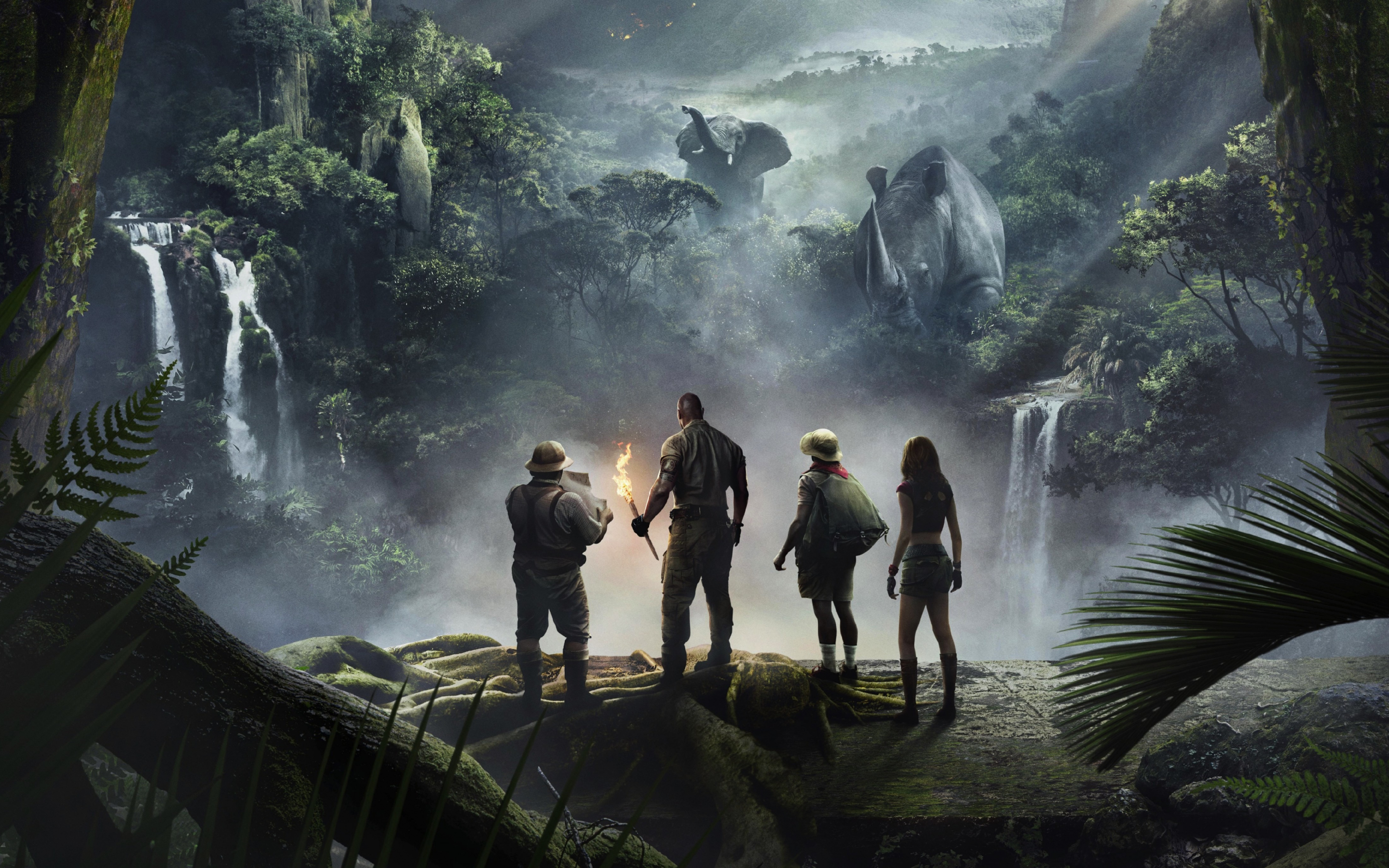 Cast, Jumanji: Welcome to the Jungle, 2018 movie, jungle, 2880x1800 wallpaper