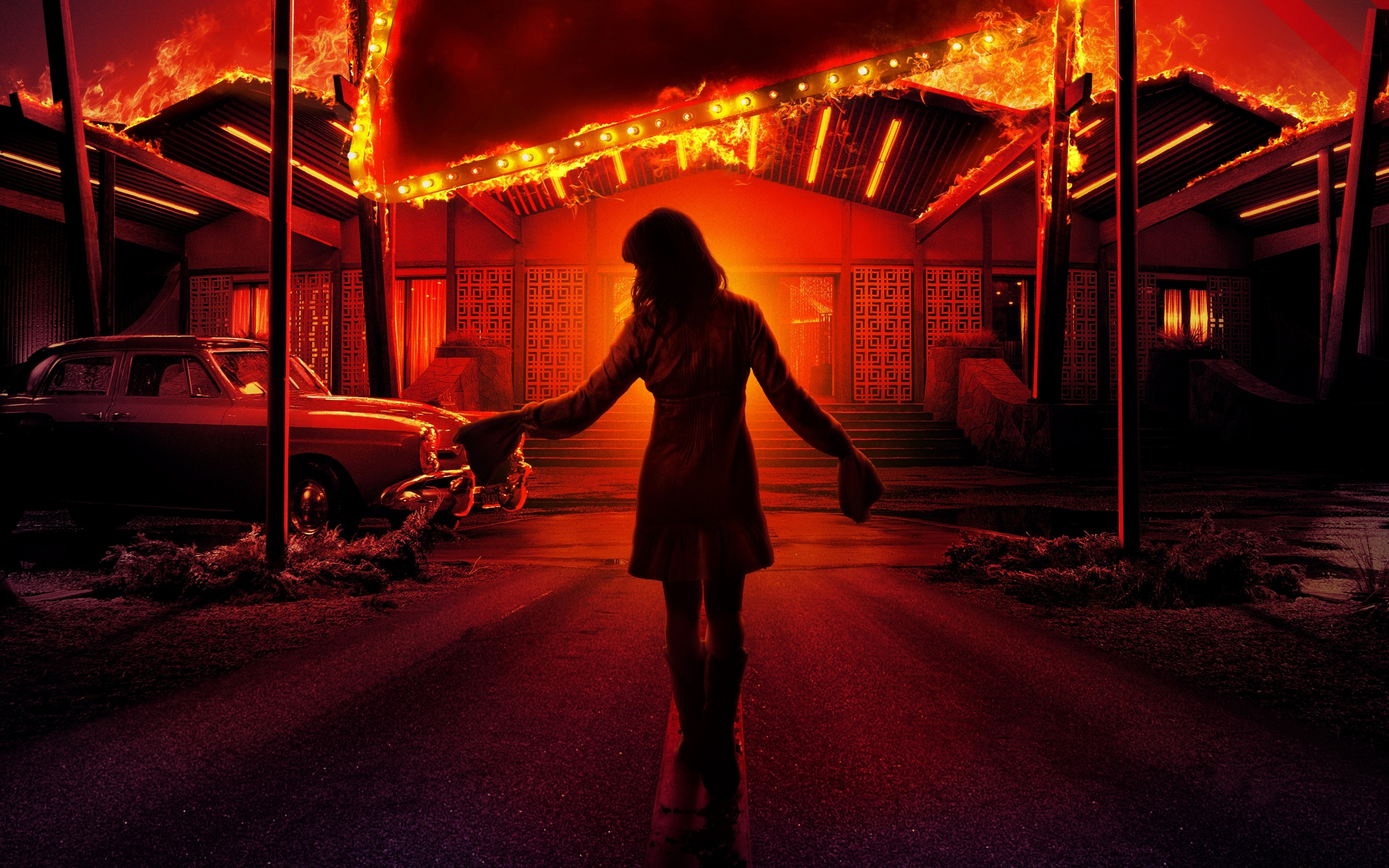 Bad Times at the El Royale, silhouette, Cailee Spaeny, movie, 2880x1800 wallpaper