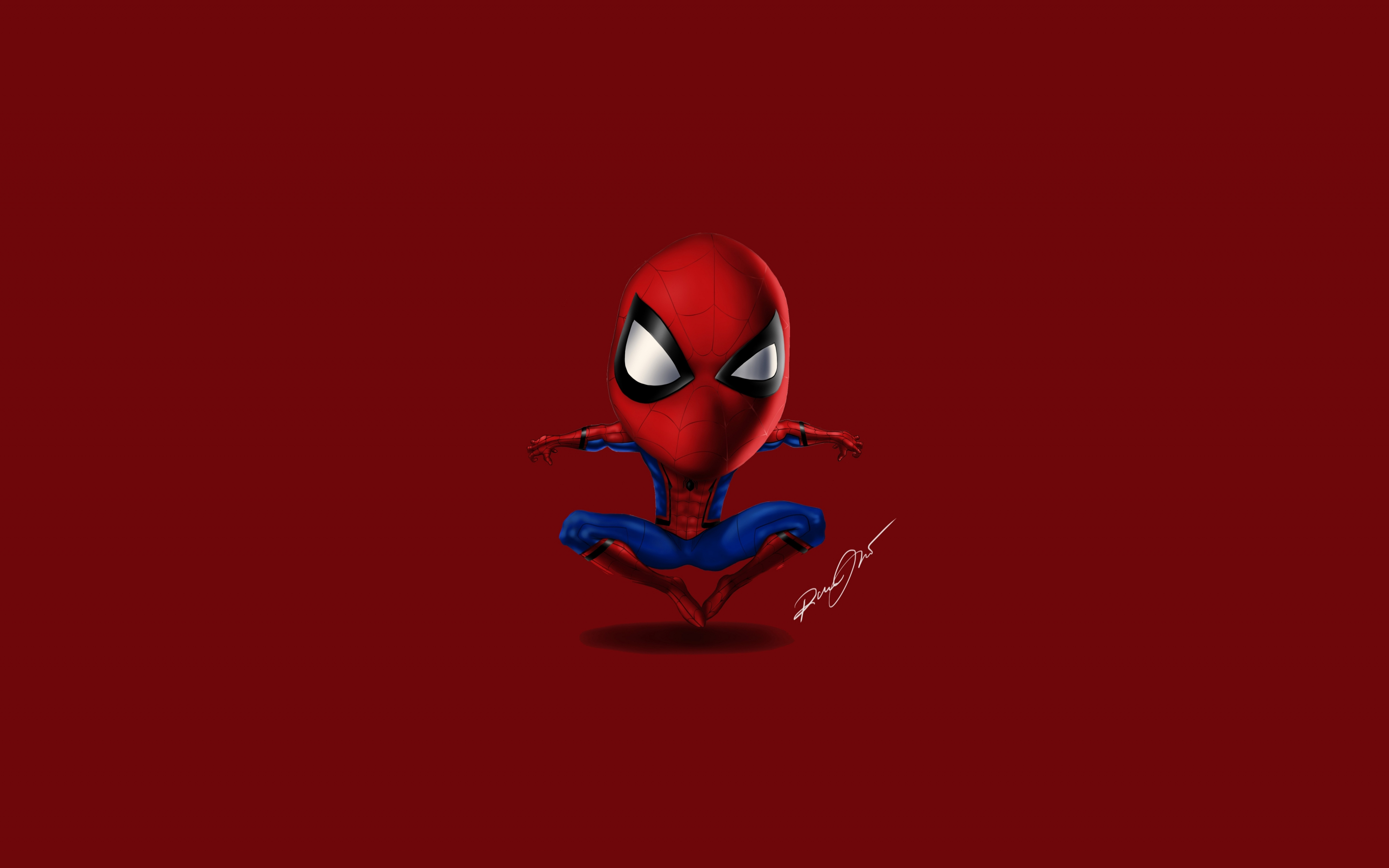 Spider-man, minimal, digital artwork, 2880x1800 wallpaper