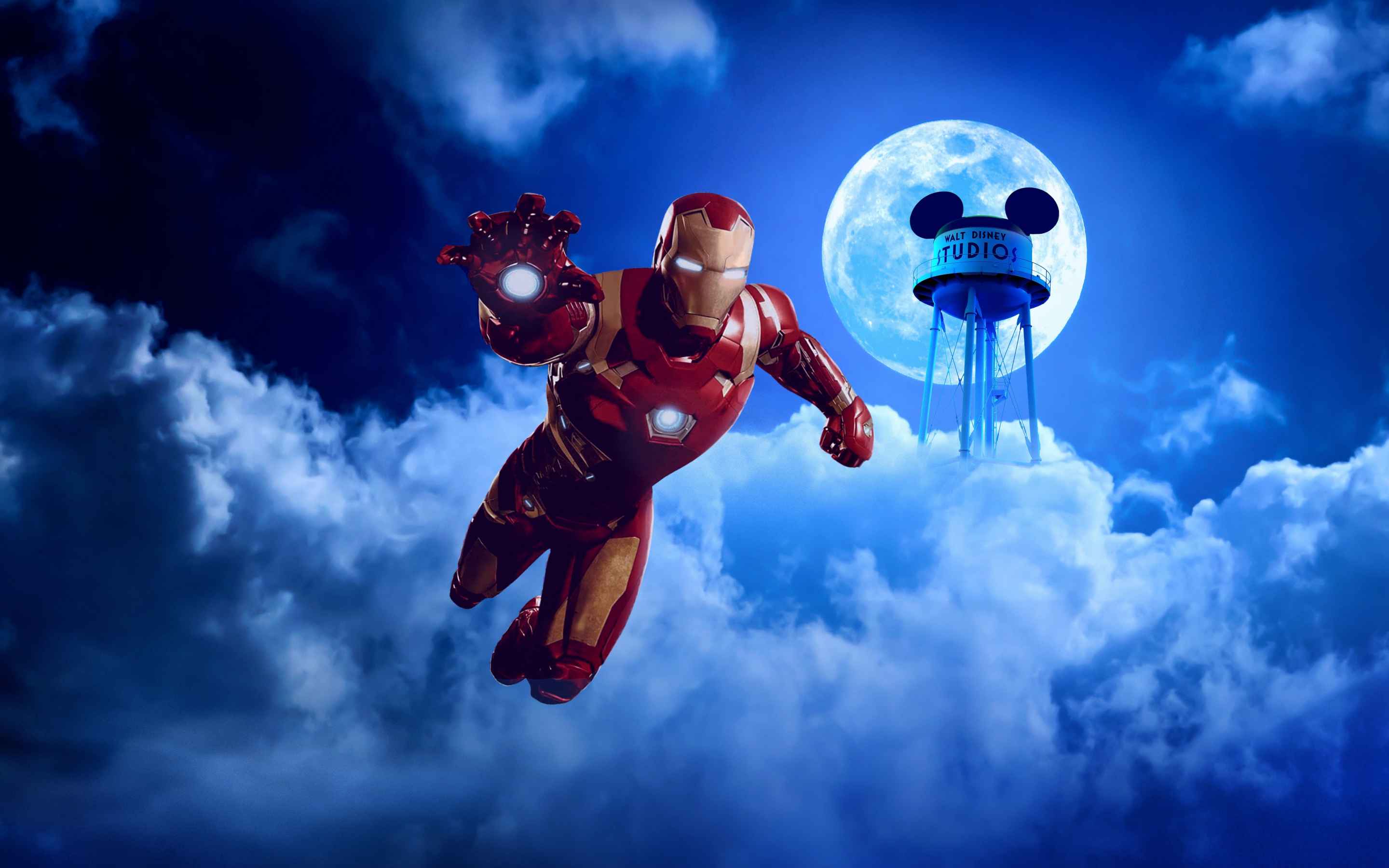 Avengers: Age of Ultron, iron man, flight, clouds, 2880x1800 wallpaper