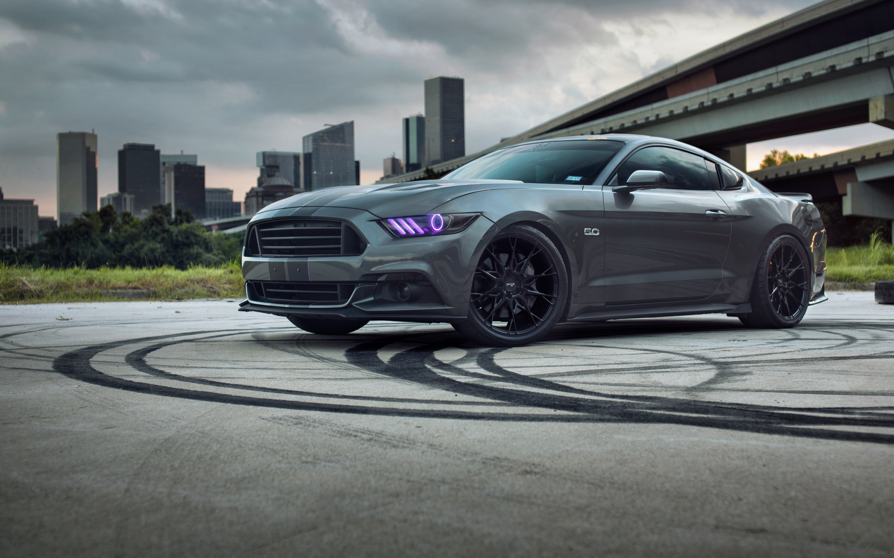 Ford mustang, muscle car, side view, 2880x1800 wallpaper