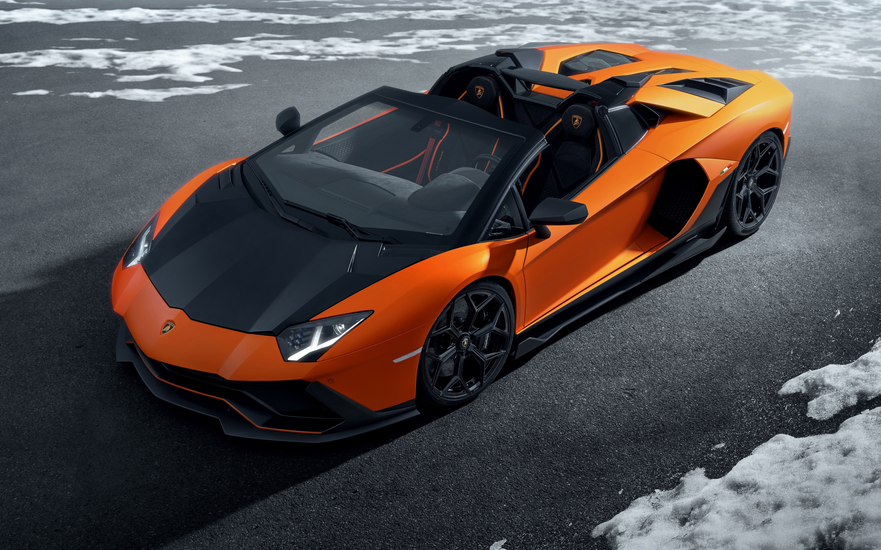 Lamborghini Aventador, orange sports car, 2023, 2880x1800 wallpaper