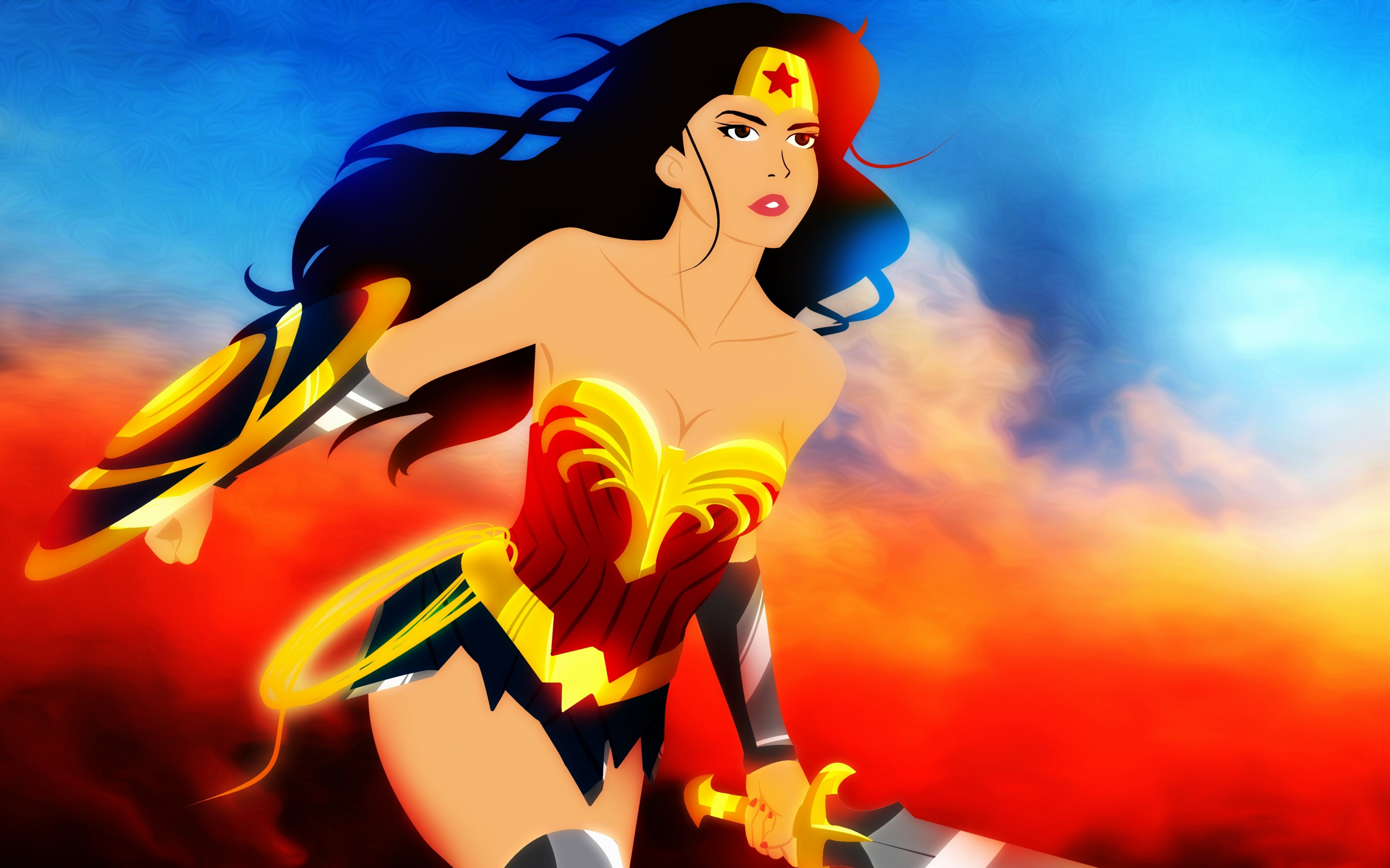 Superhero, Wonder Woman, artwork, 2880x1800 wallpaper