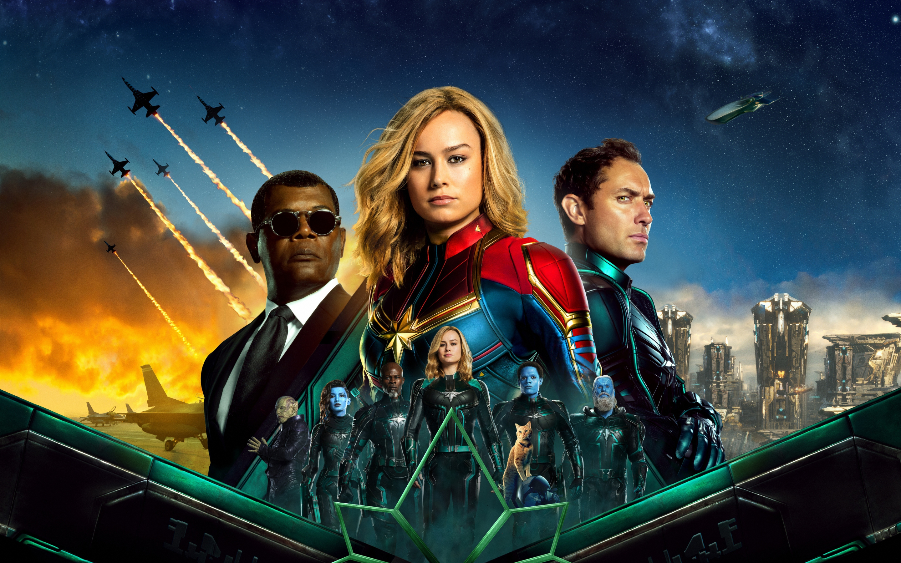 Captain Marvel, movie poster, 2019, 2880x1800 wallpaper