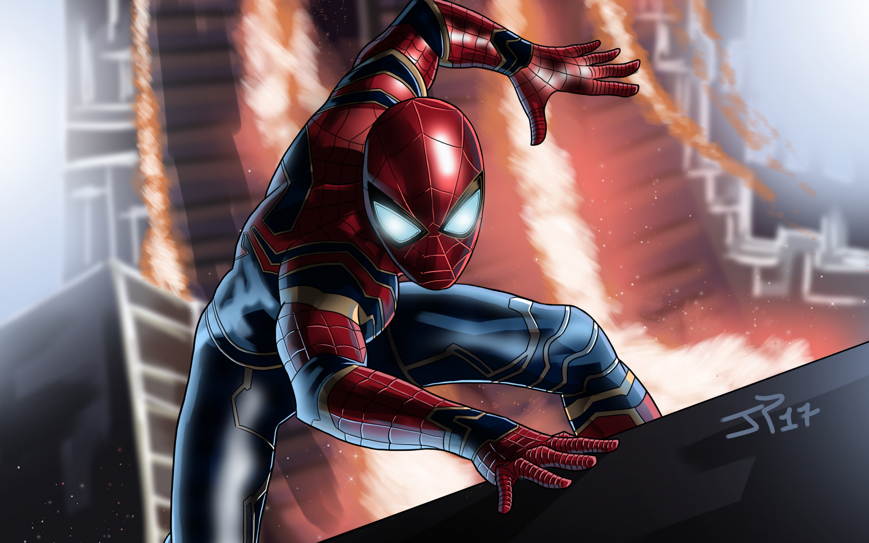 Spider-man, Avengers: Infinity War, movie, art, 2880x1800 wallpaper