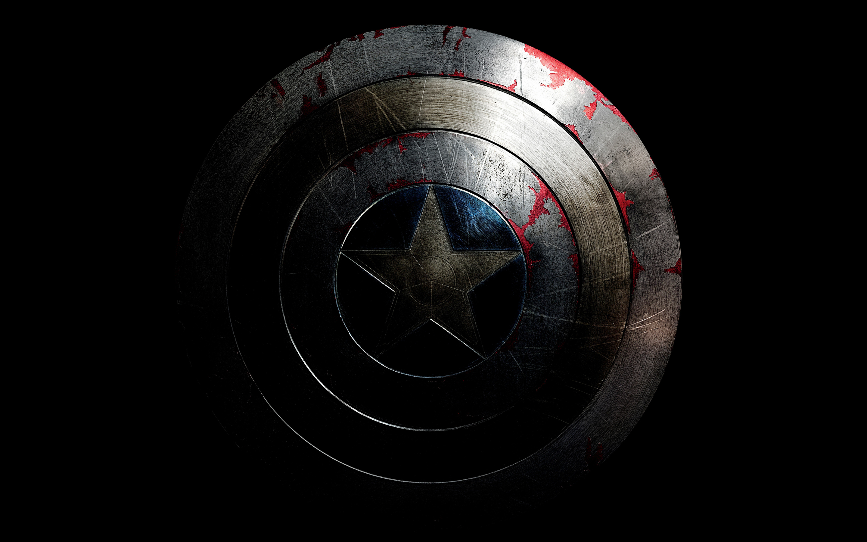 Captain America, shield, superhero, dark, 2880x1800 wallpaper